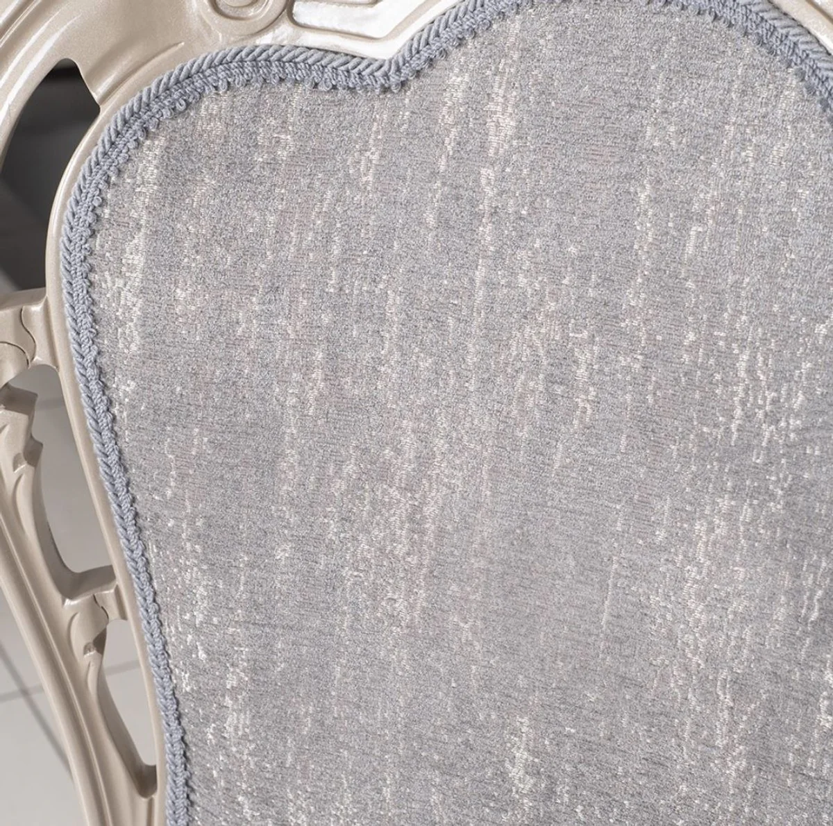 Luxury Baroque Dining Room Chairs Set of 8 Gray / High Gloss Beige 49.5 x 57 x H. 102.5 cm - Baroque Style Kitchen Chairs - Magnificent Luxury Dining Room Furniture in Baroque Style - Noble & Magnificent