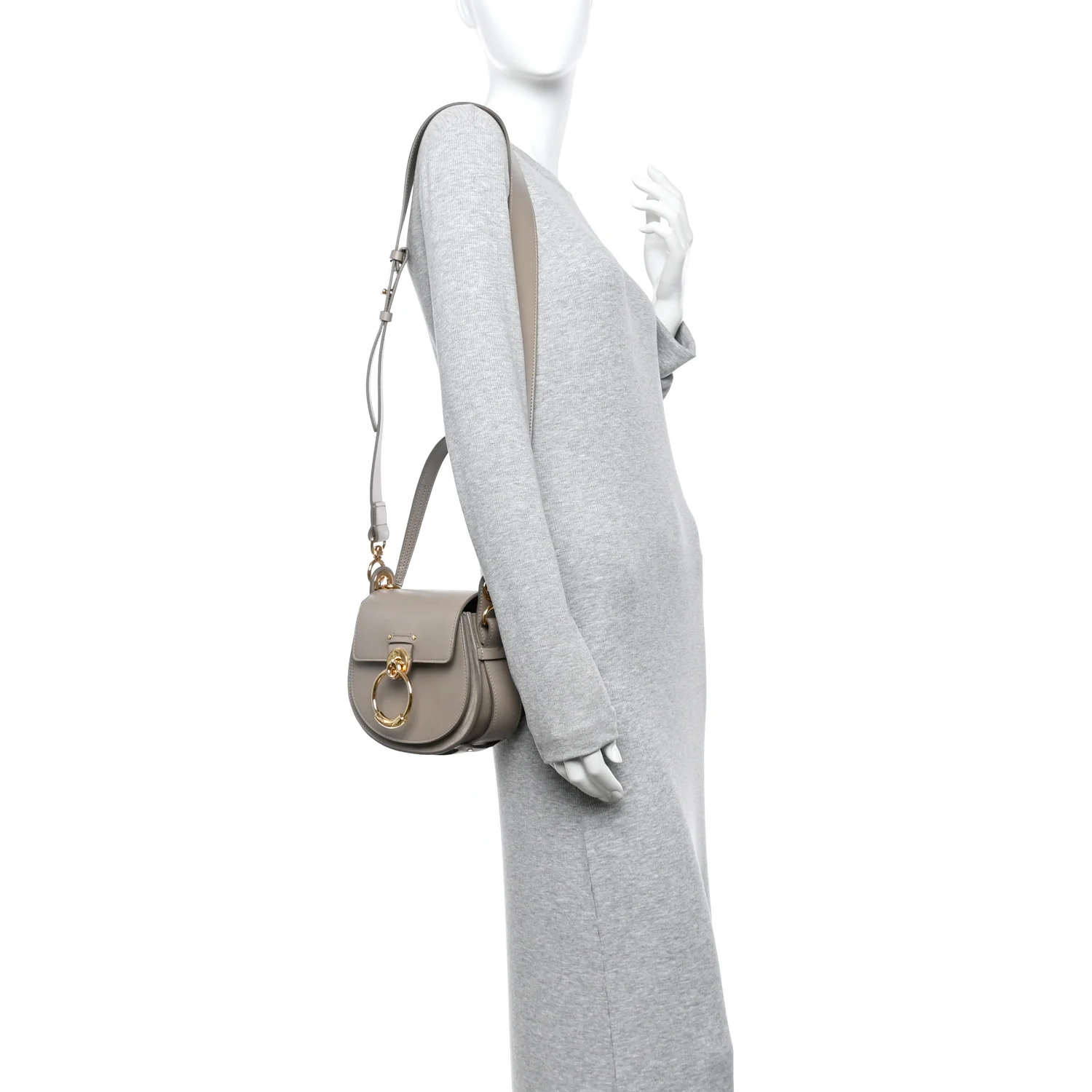 Calfskin Small Tess Bag Motty Grey - Top Club