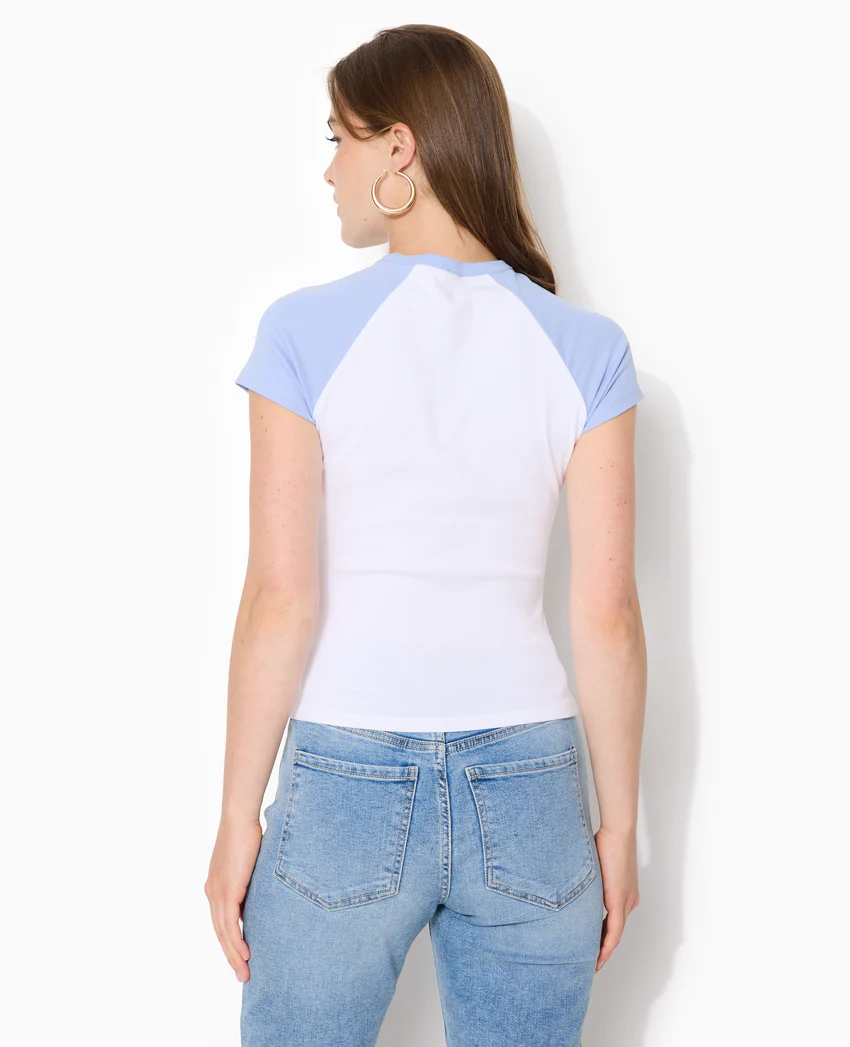 Pimkie T-shirt manches raglans avec broderie