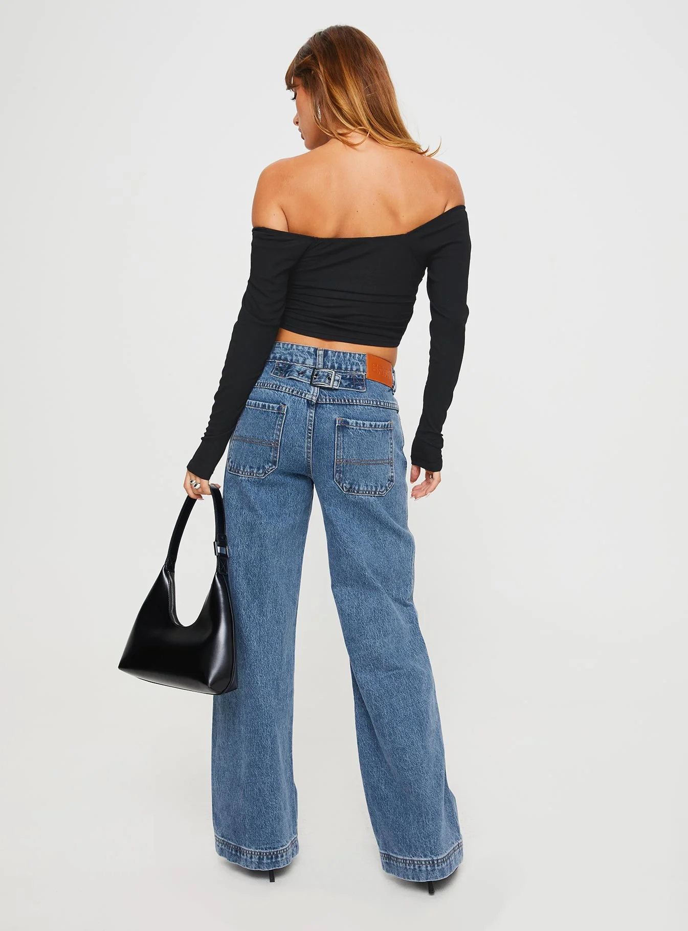 Jankins Low Rise Straight Leg Jeans Mid Wash