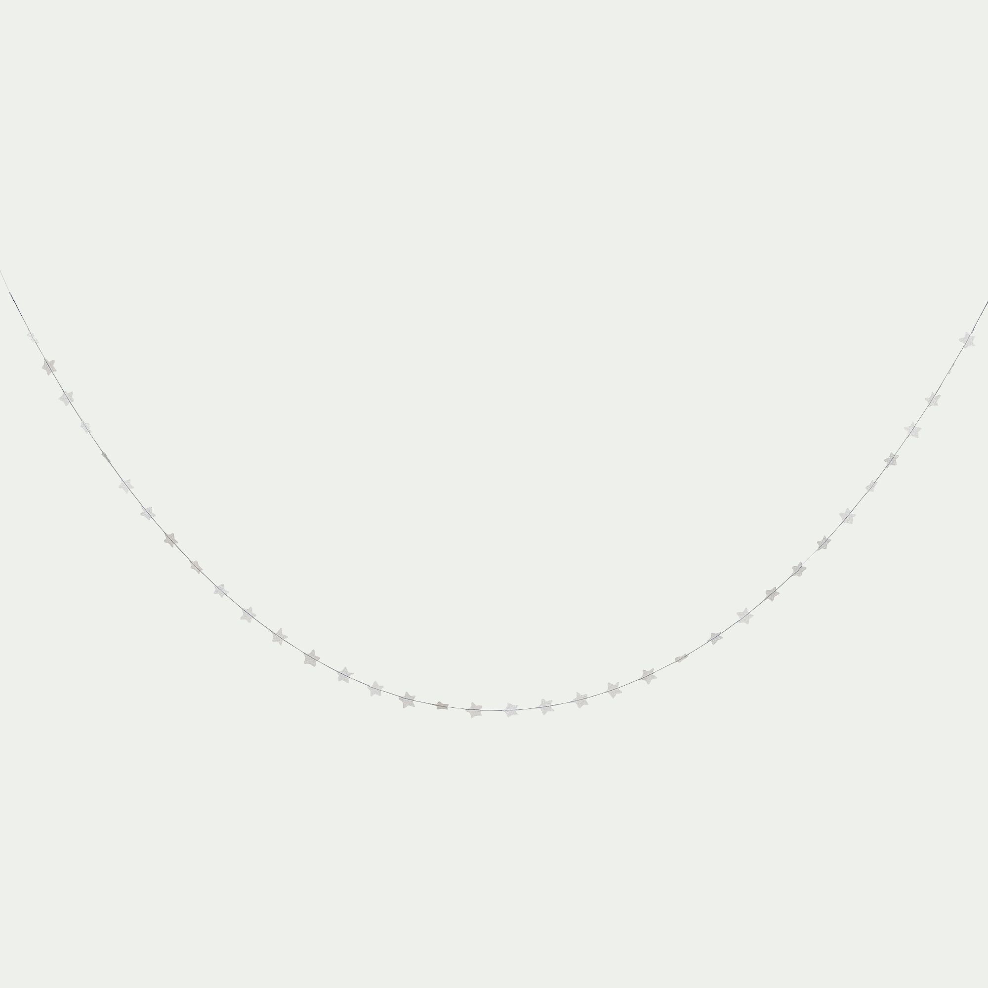 LINDA - Guirlande décorative étoiles - argent l3m