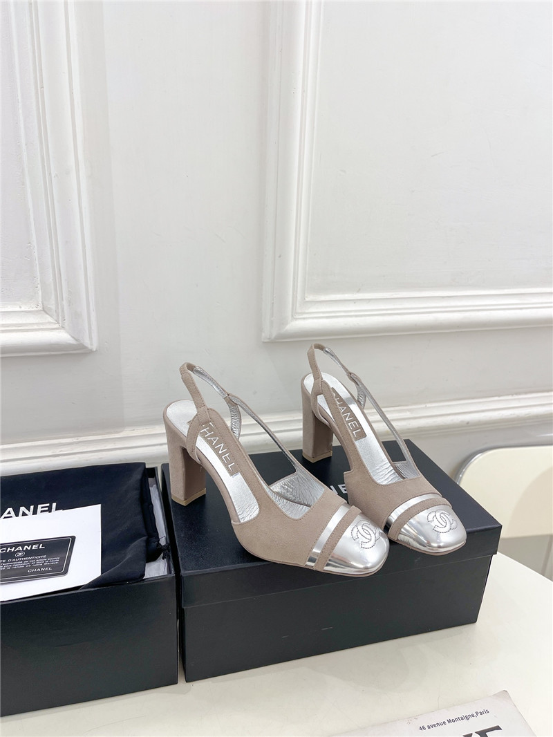 chanel square toe colorblock block heel sandals - Sneaker Replica Workshop
