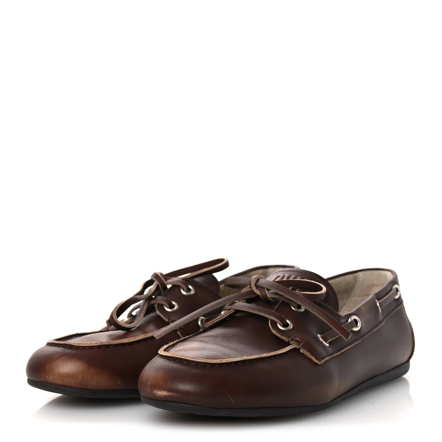 Vitello Deco Boat Loafers 38 Sienna - Top Club