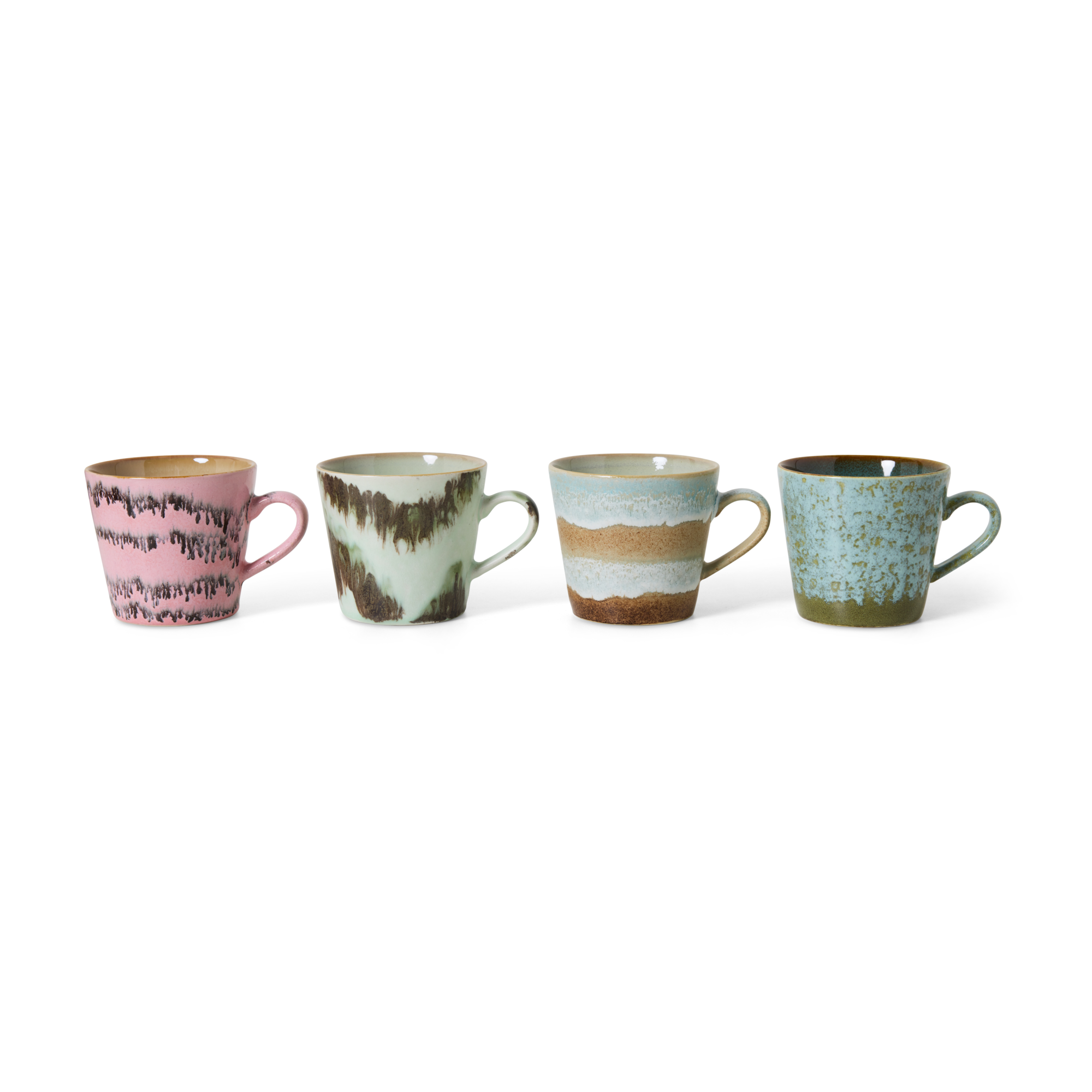 Servies 70's Ceramics cappuccino mok Dada - set van 4