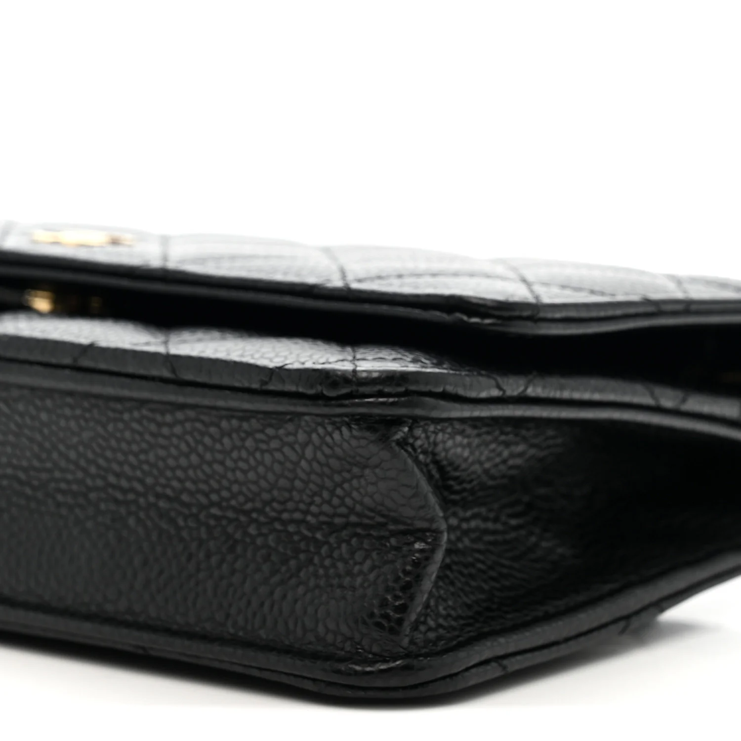 Caviar Quilted Wallet on Chain WOC Black - Top Club