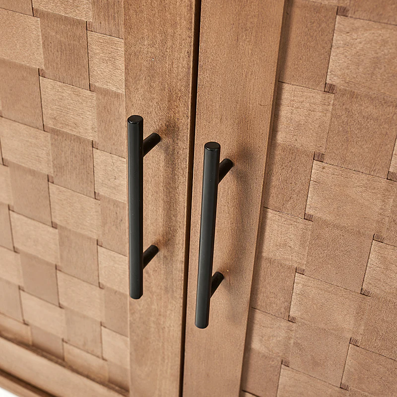 Horace 63" Wide Sideboard with Maple Veneer Woven Cabinet Doors
