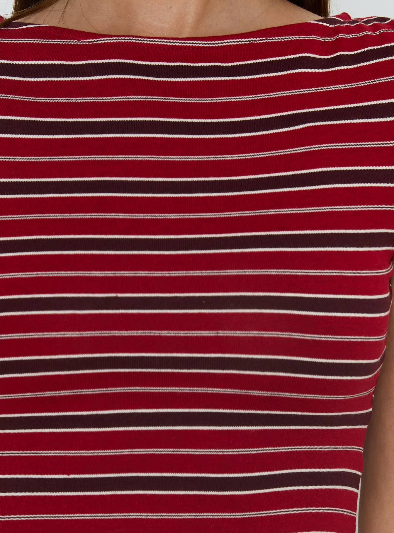 Veyona Cap Sleeve Top Red Stripe