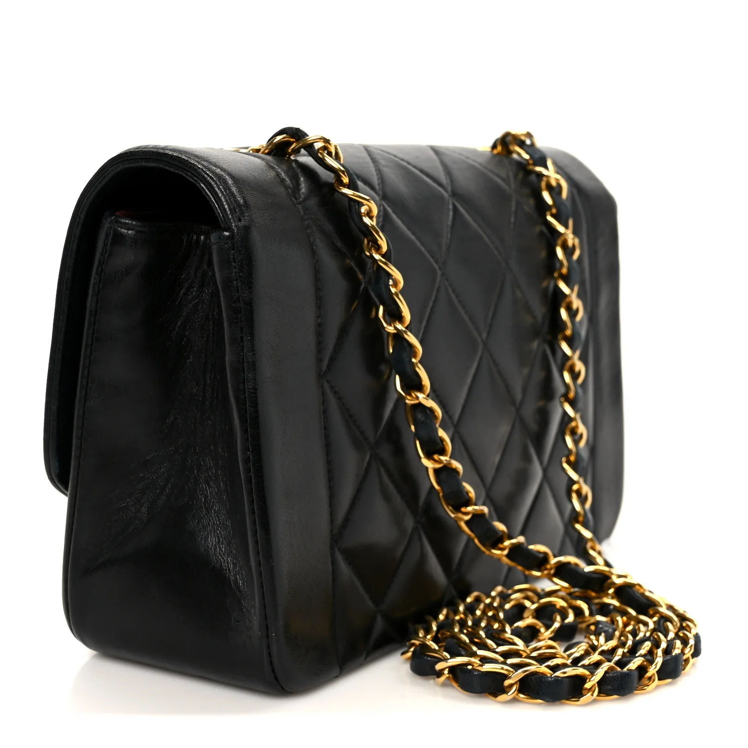 Lambskin Quilted Small Single Flap Black - Top Club