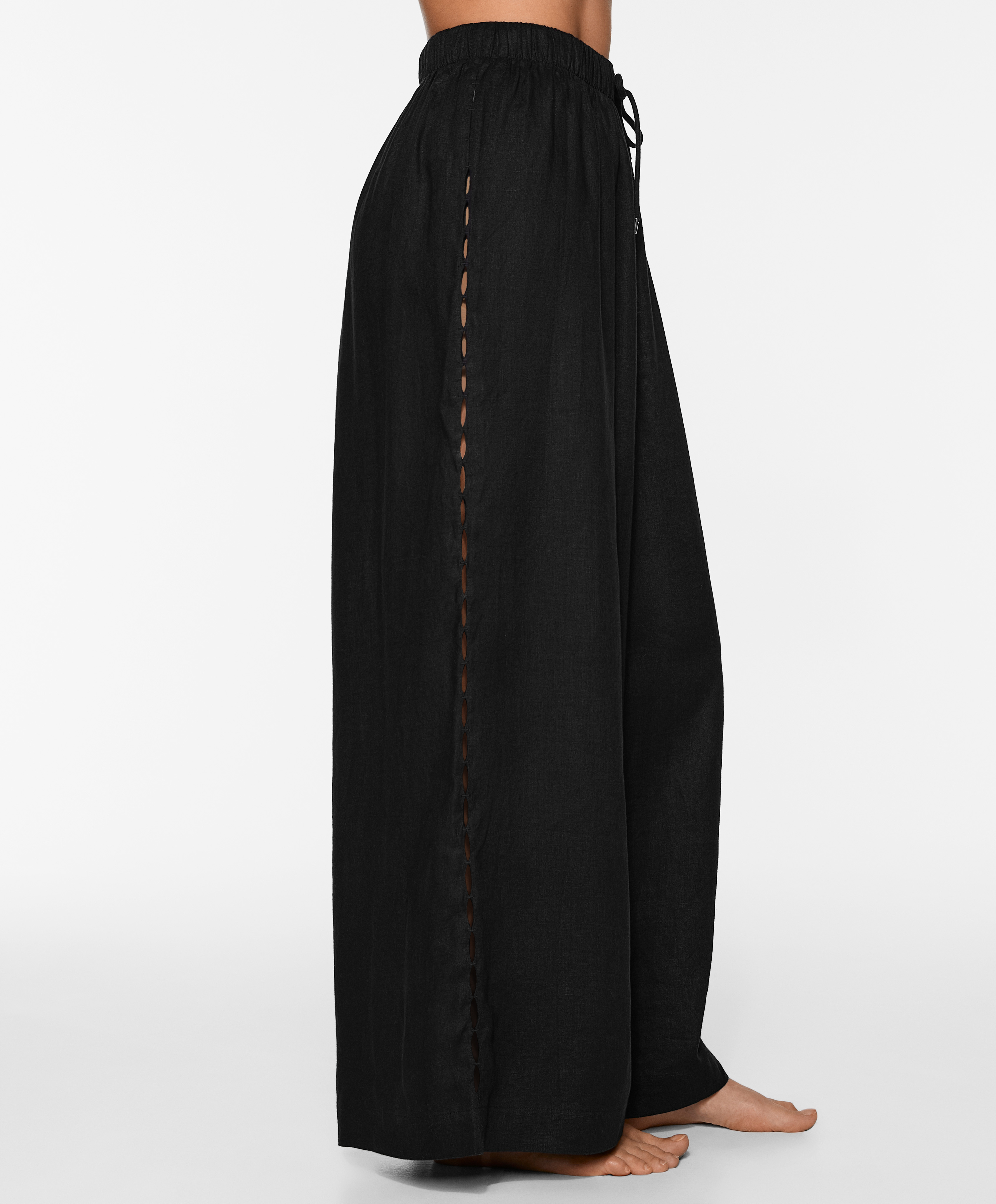 OYSHO Straight cut 100% linen trousers