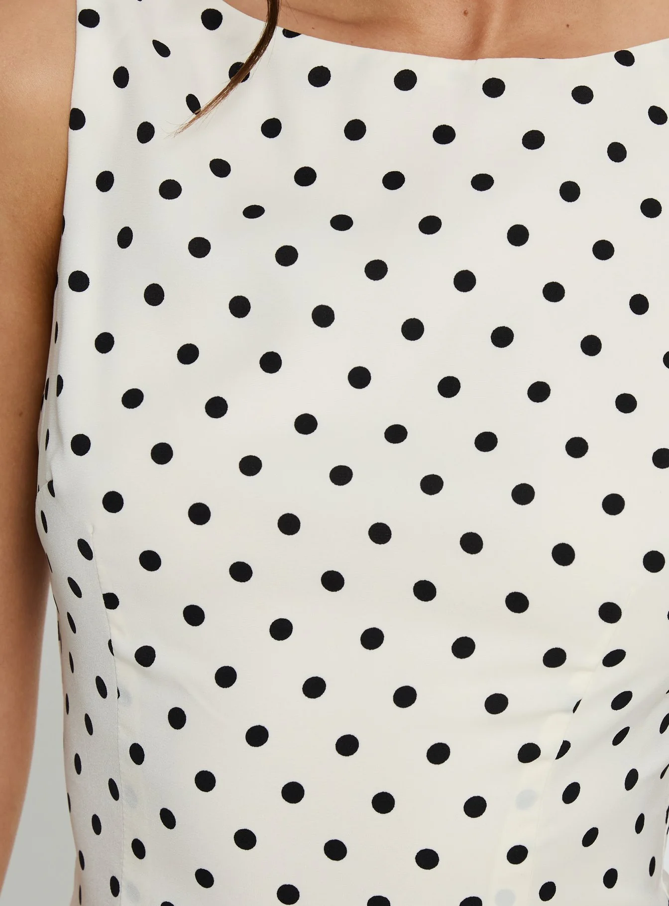 Kherin Boat Neck Romper Cream Polka