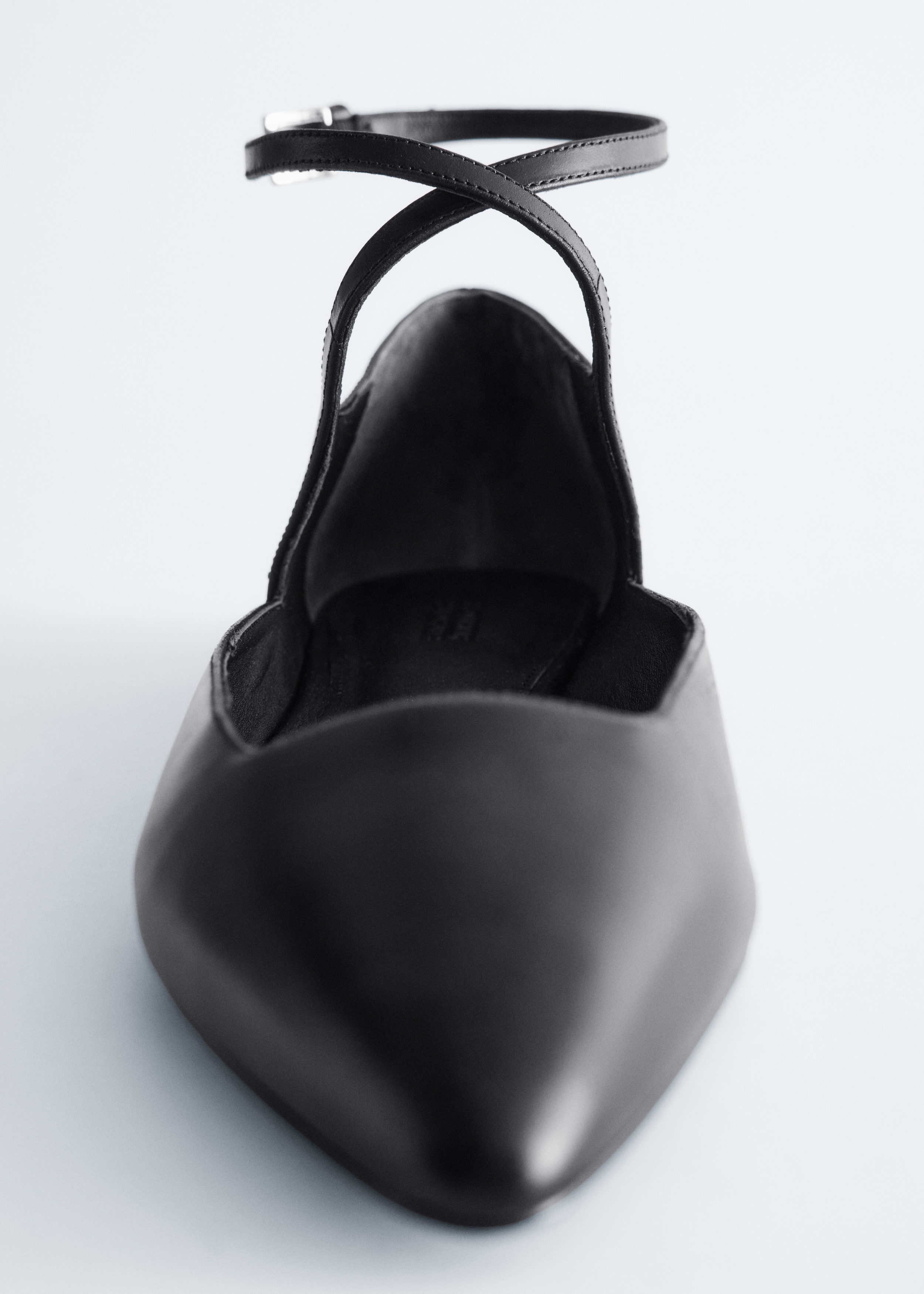 & Other Stories LEATHER CROSS-STRAP BALLET FLATS
