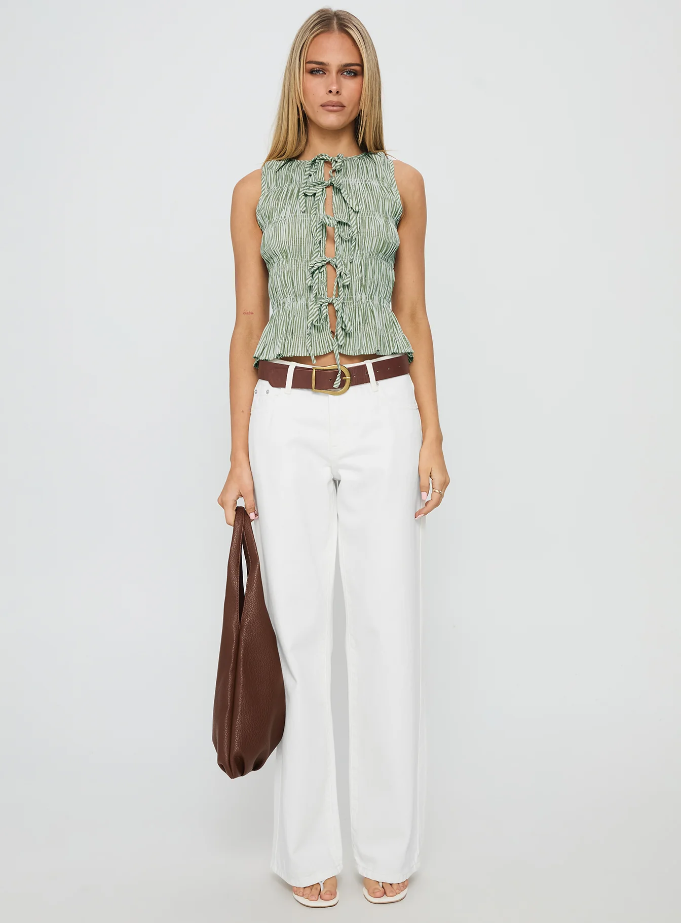 Serenitia Mid Rise Straight Leg Relaxed Jeans White Wash