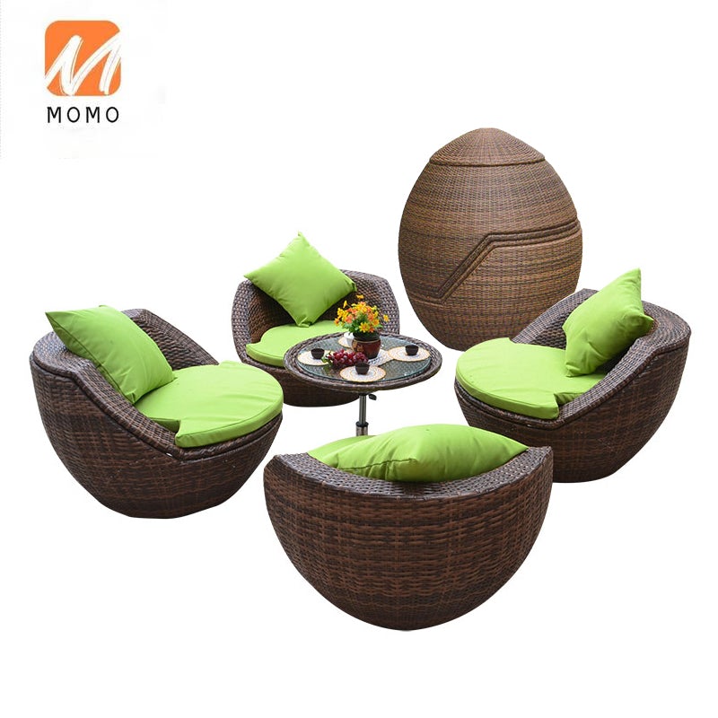 Nordic Outdoor Furniture Beach Garden Balcony Stackable Ball Shape Outdoor Seater Leisure Rattan Sofa Chair