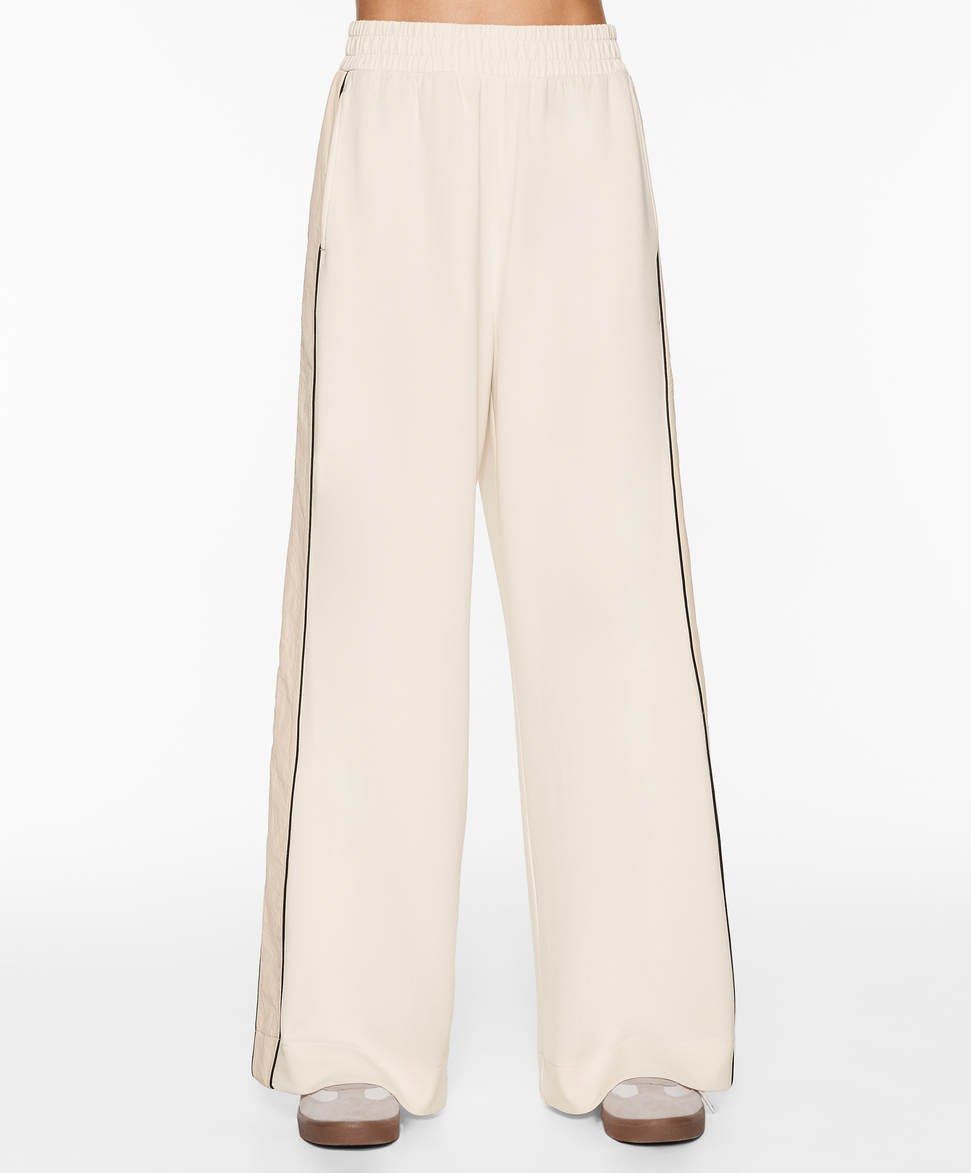OYSHO Side appliqué straight-leg trousers with modal