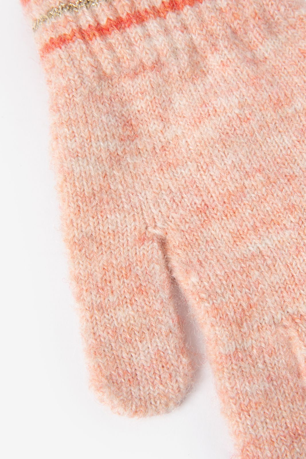 Lichtroze jacquard handschoenen