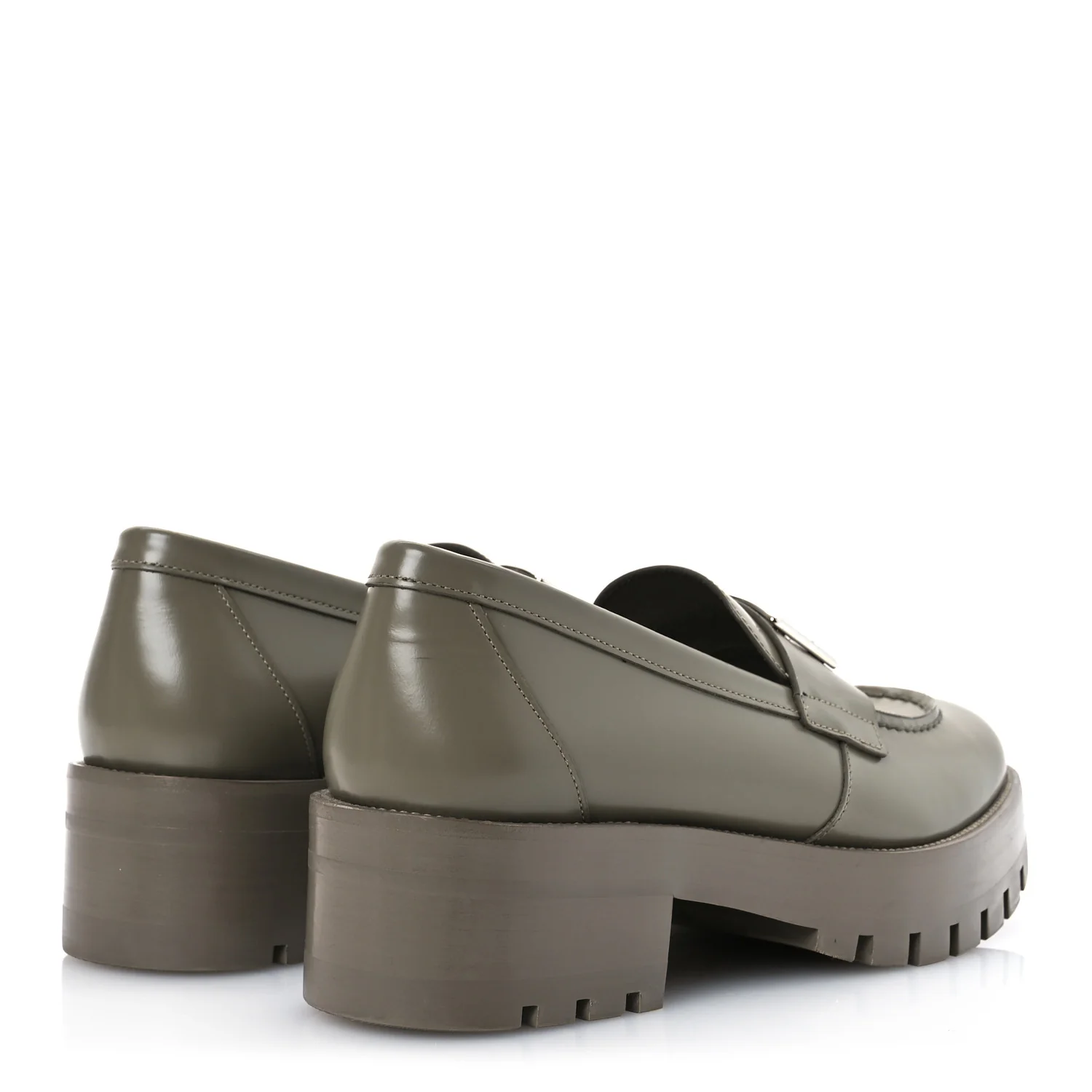 Calfskin Metal CC Loafers 40 Khaki - Top Club