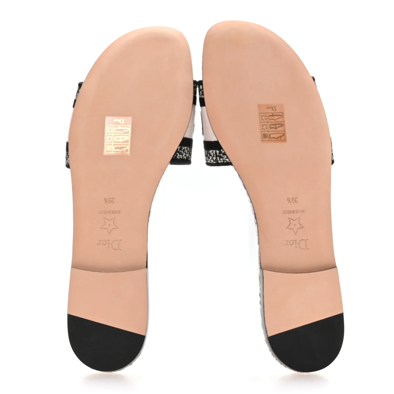 Canvas Embroidered D-Floral Dway Mules Slide Sandals 39.5 Off White Multicolor - Top Club