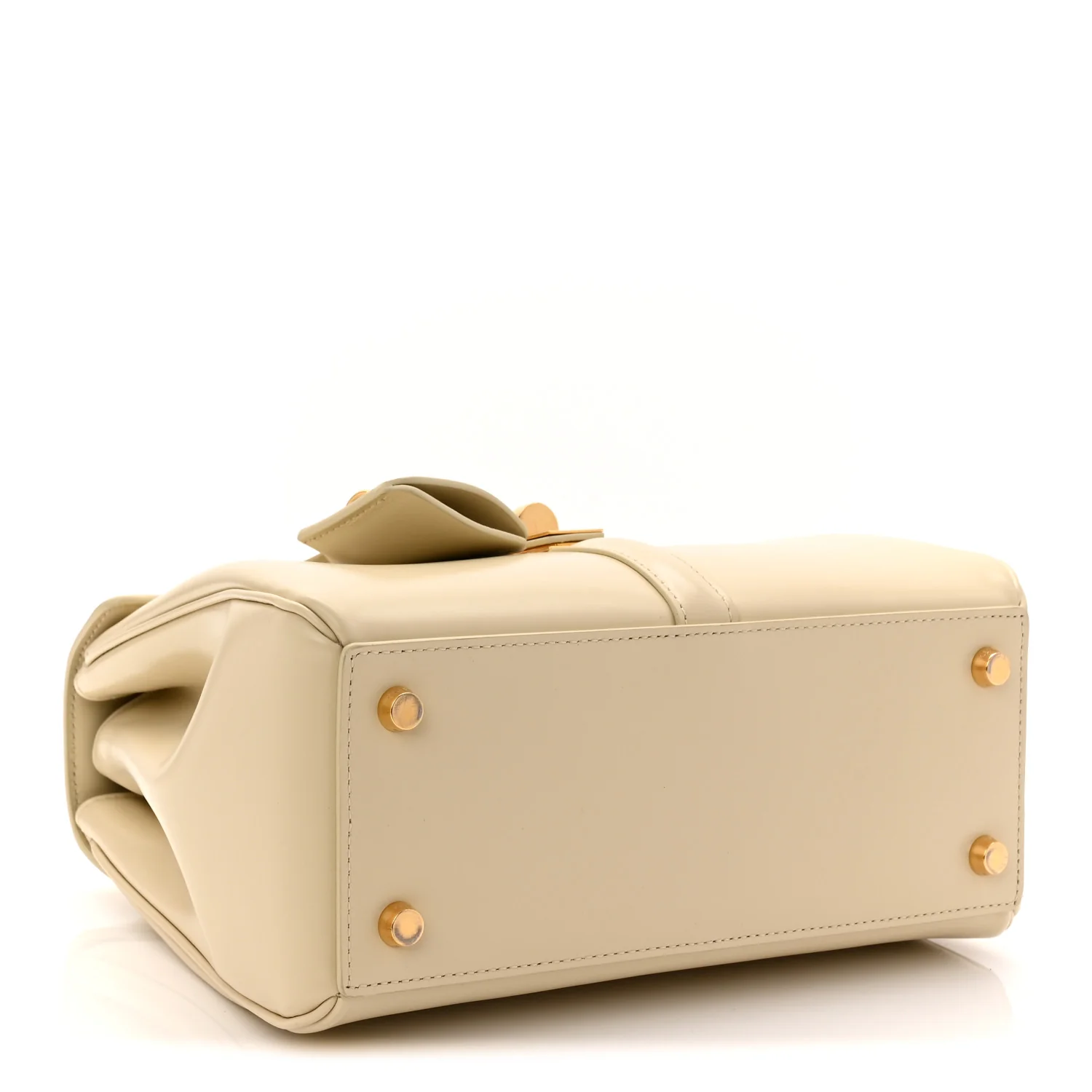 Satinated Calfskin Small 16 Top Handle Bag Beige - Top Club