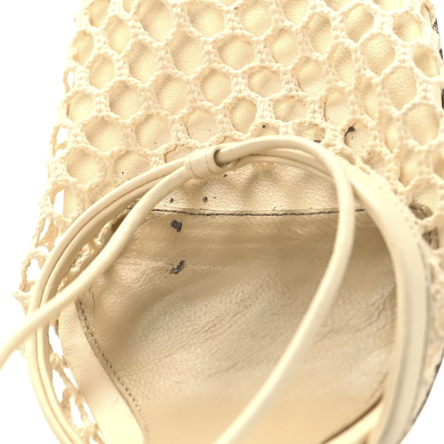 Mesh Nappa Stretch Ankle Tie Sandals 36 Toile - Top Club