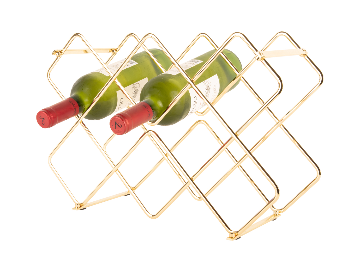 Wine rack Diamonds iron gold plated