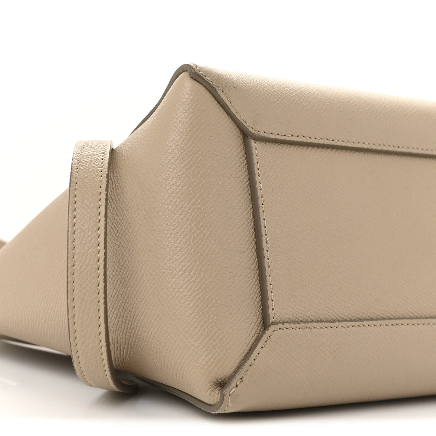 Grained Calfskin Micro Belt Bag Light Taupe - Top Club