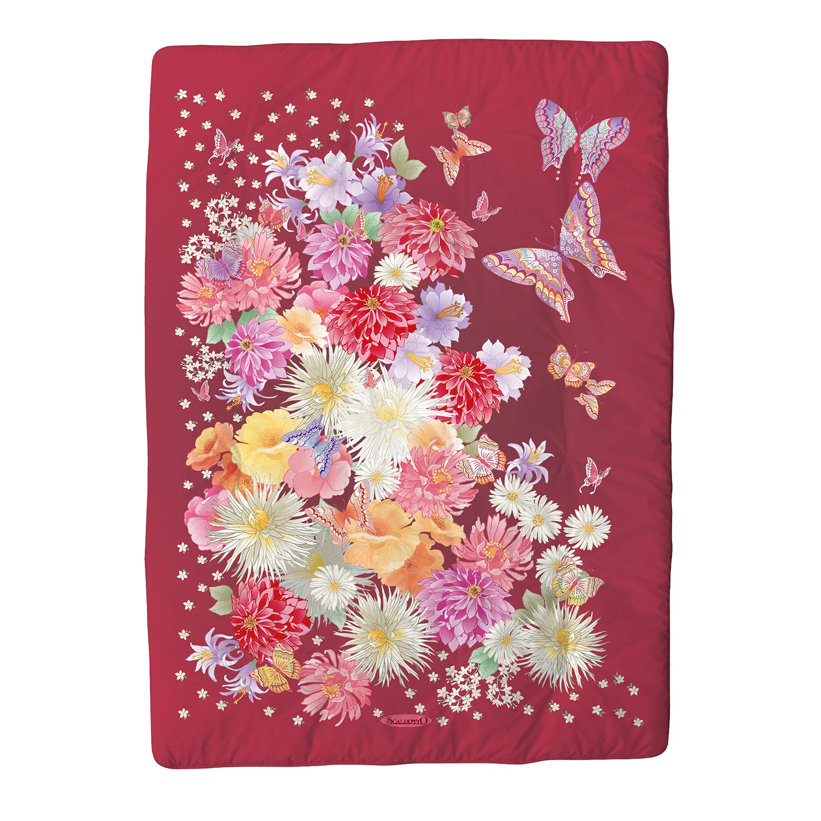 Plaid Scaldotto In Cotone Murano Cm. 130X170 Corallo Caleffi