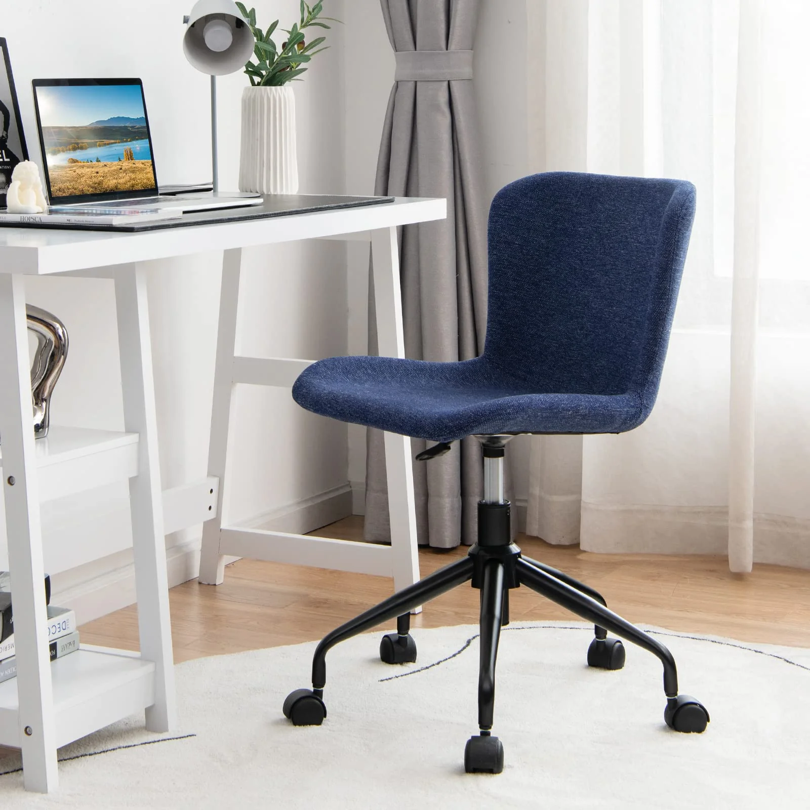 BEFOUNDLOVELY Home Office Chair with Wheels, Mid-Back Swivel Computer Chair