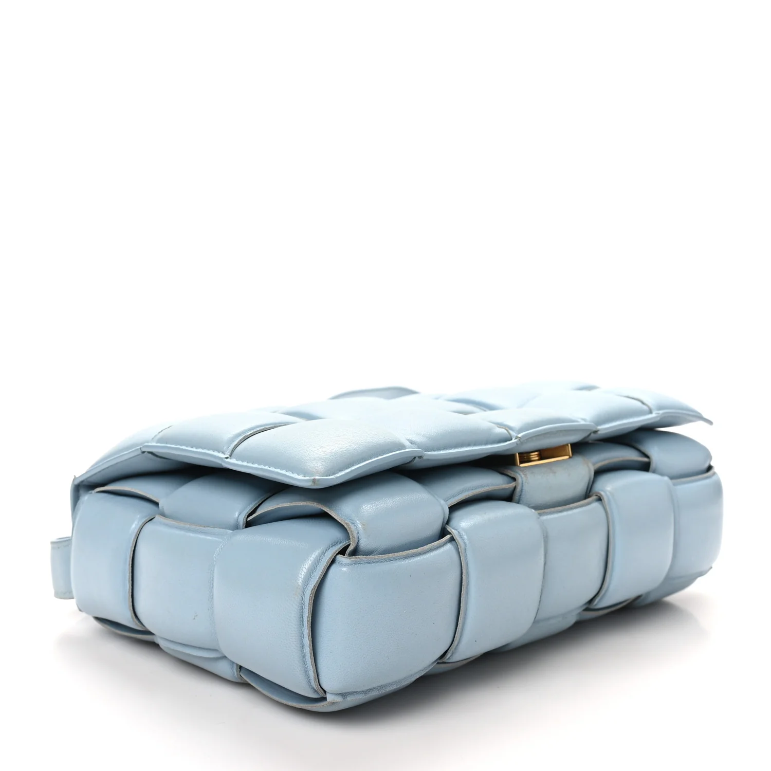 Nappa Maxi Intreccio Padded Cassette Crossbody Bag Ice - Top Club