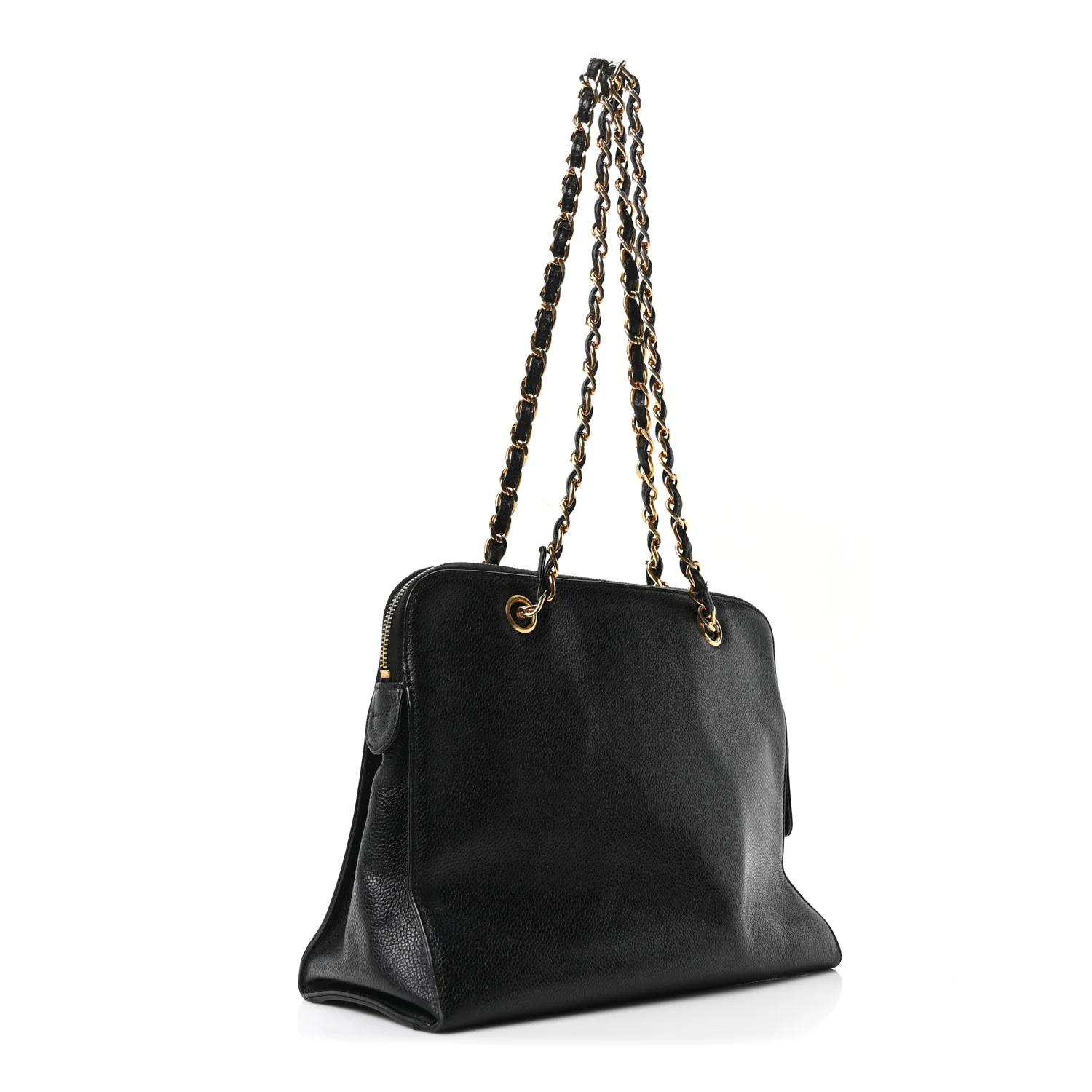 Caviar Flap Shoulder Bag Black - Top Club