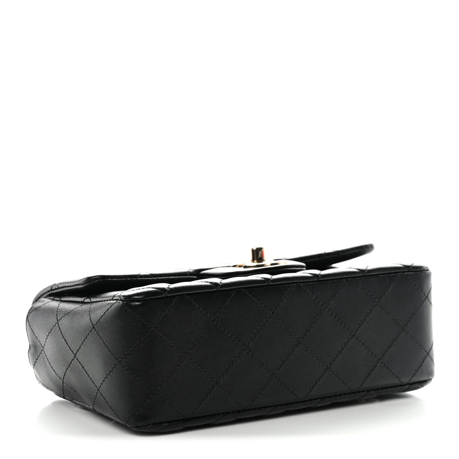 Lambskin Quilted Mini Rectangular Flap Black - Top Club