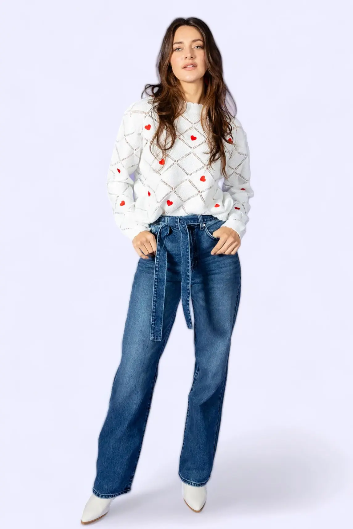 Blowing Your Mind High Rise Belted Wide Leg Jeans - ALJEGJ