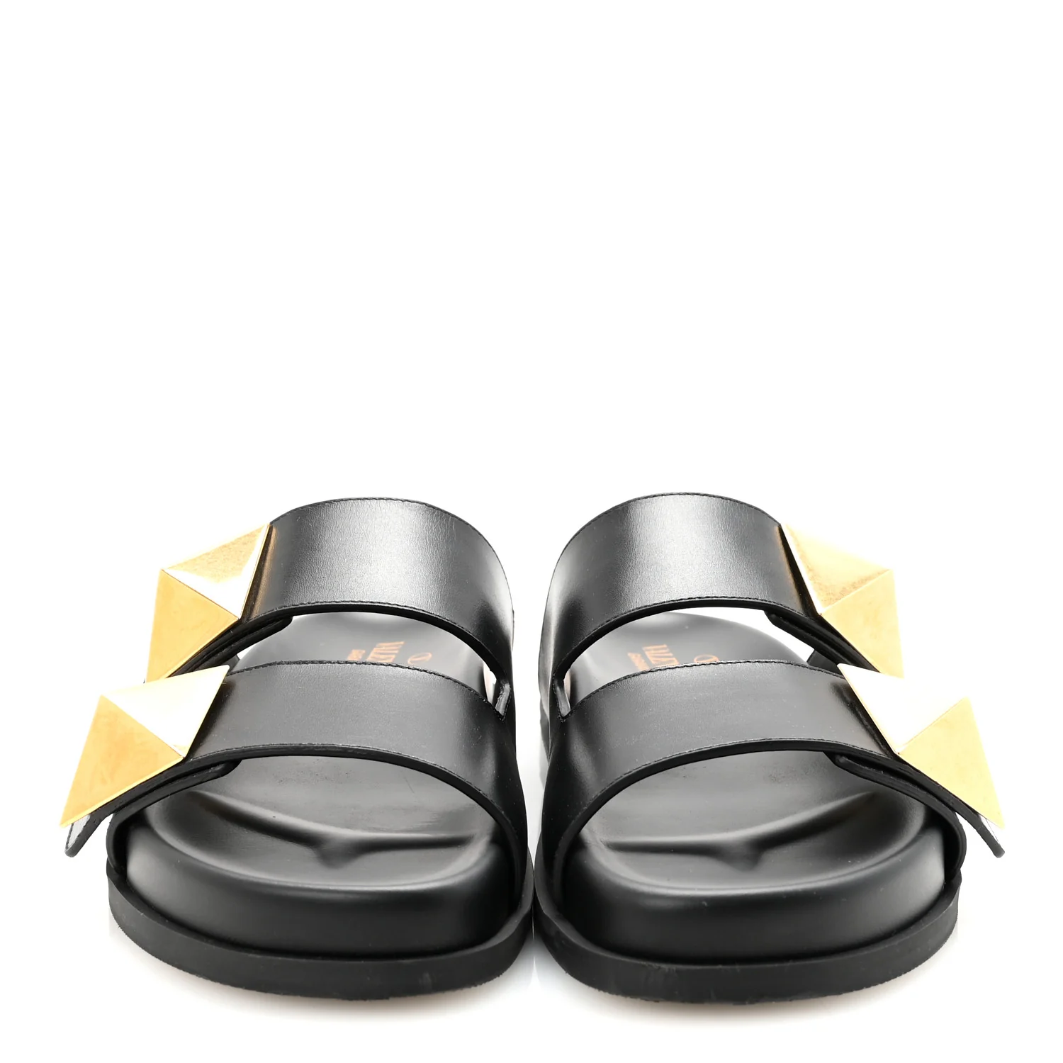Nappa One Stud Slide Sandals 36.5 Black - Top Club
