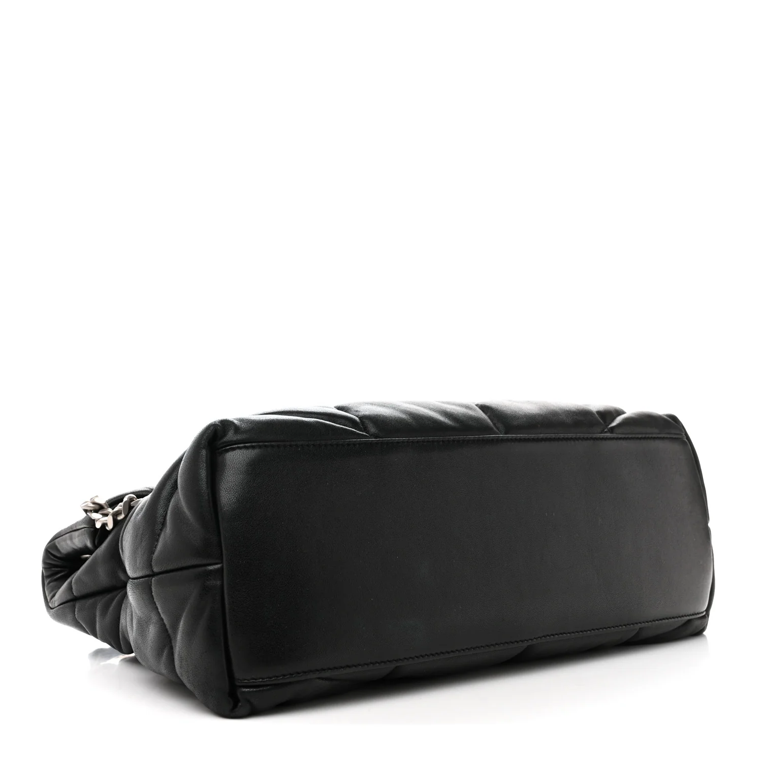 Lambskin Quilted Medium Loulou Puffer Monogram Chain Satchel Black - Top Club