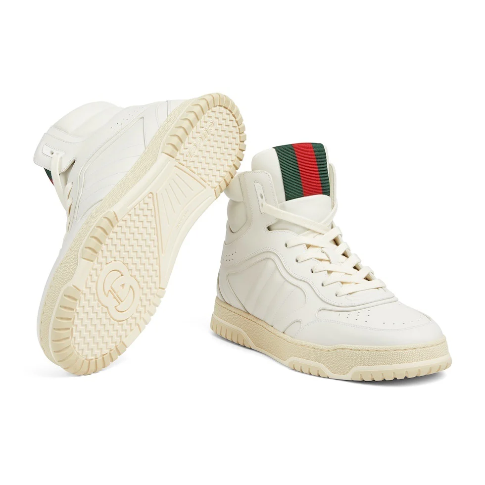Gucci Unisex High-Top Sneakers With Signature Web Stripes - Sneaker Replica Workshop