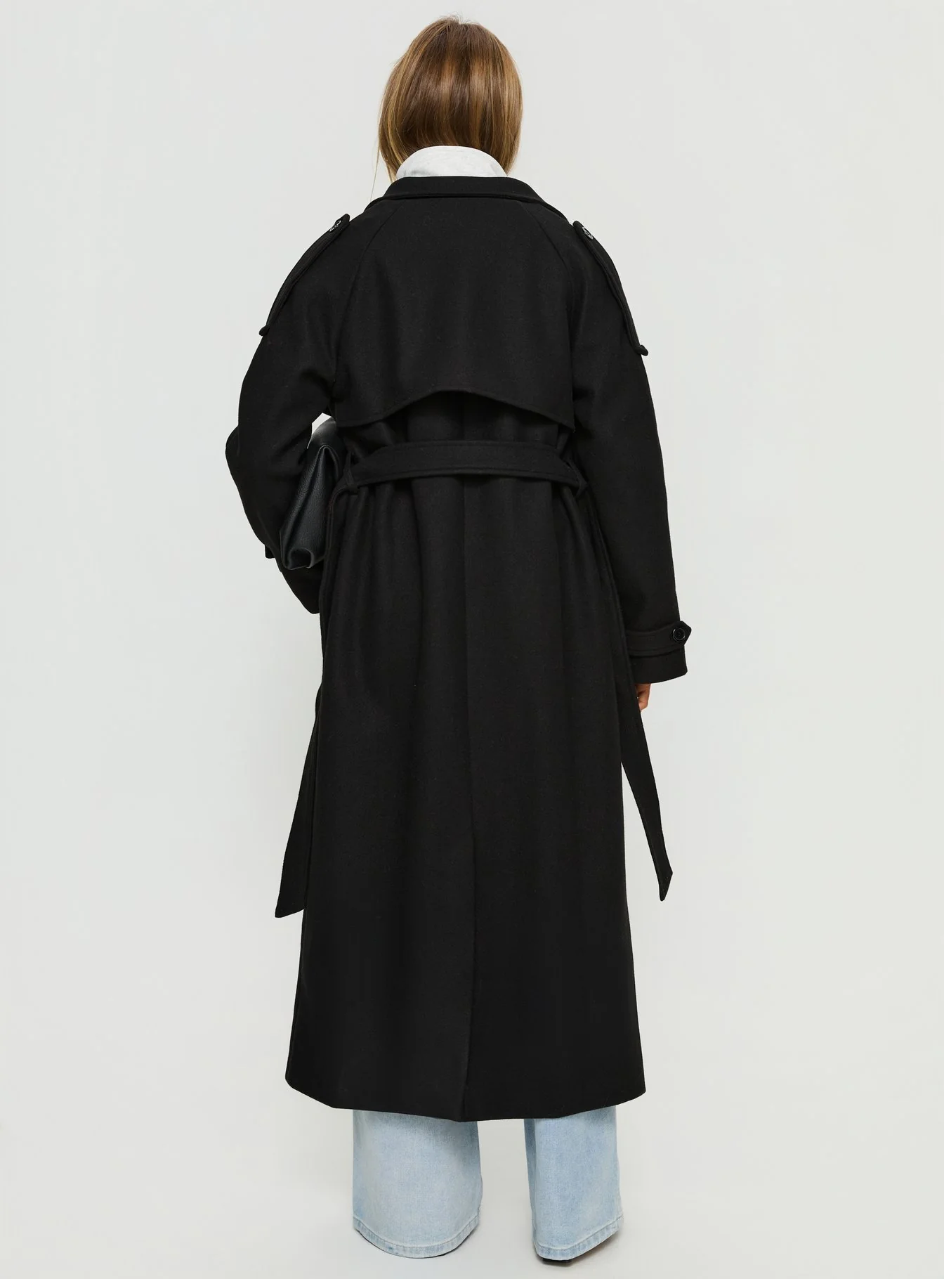 Rylanne Longline Trench Coat Black