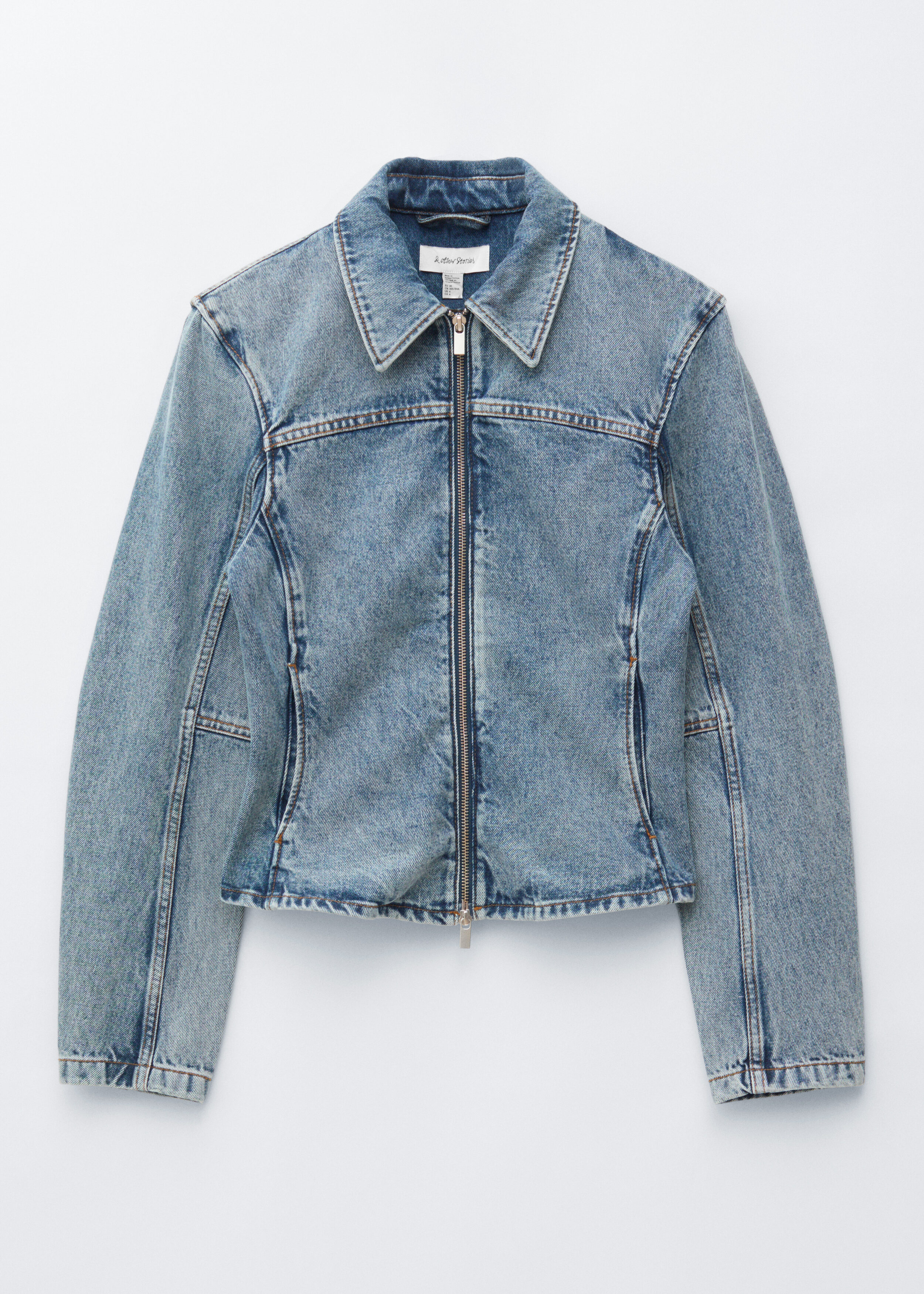 & Other Stories FITTED ZIP-UP DENIM JACKET