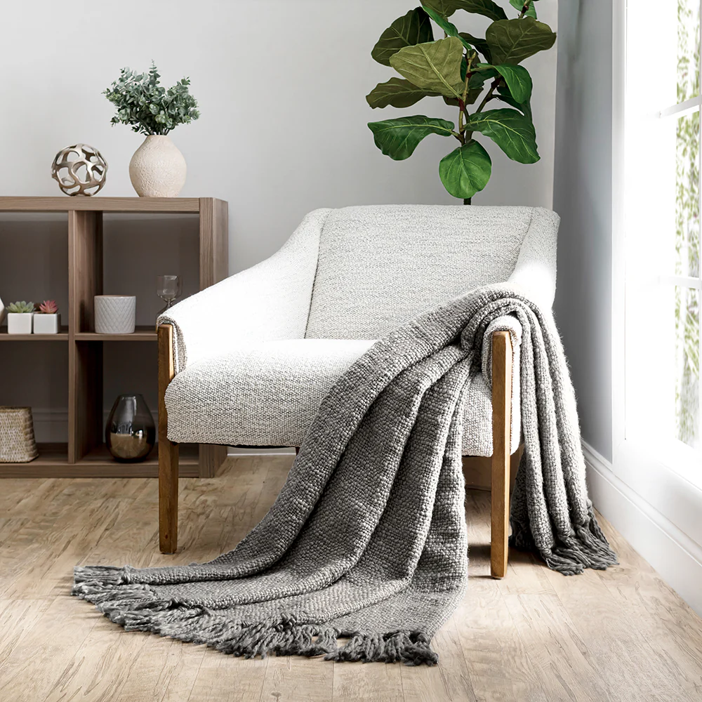 Slub-Yarn Throw Blanket (Sale)