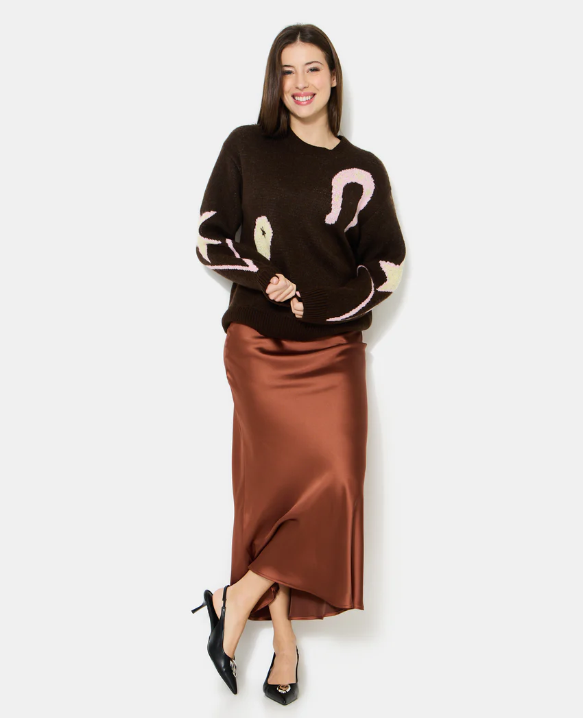 Pimkie Pull col rond avec motifs fer à cheval, santiag, cheval
