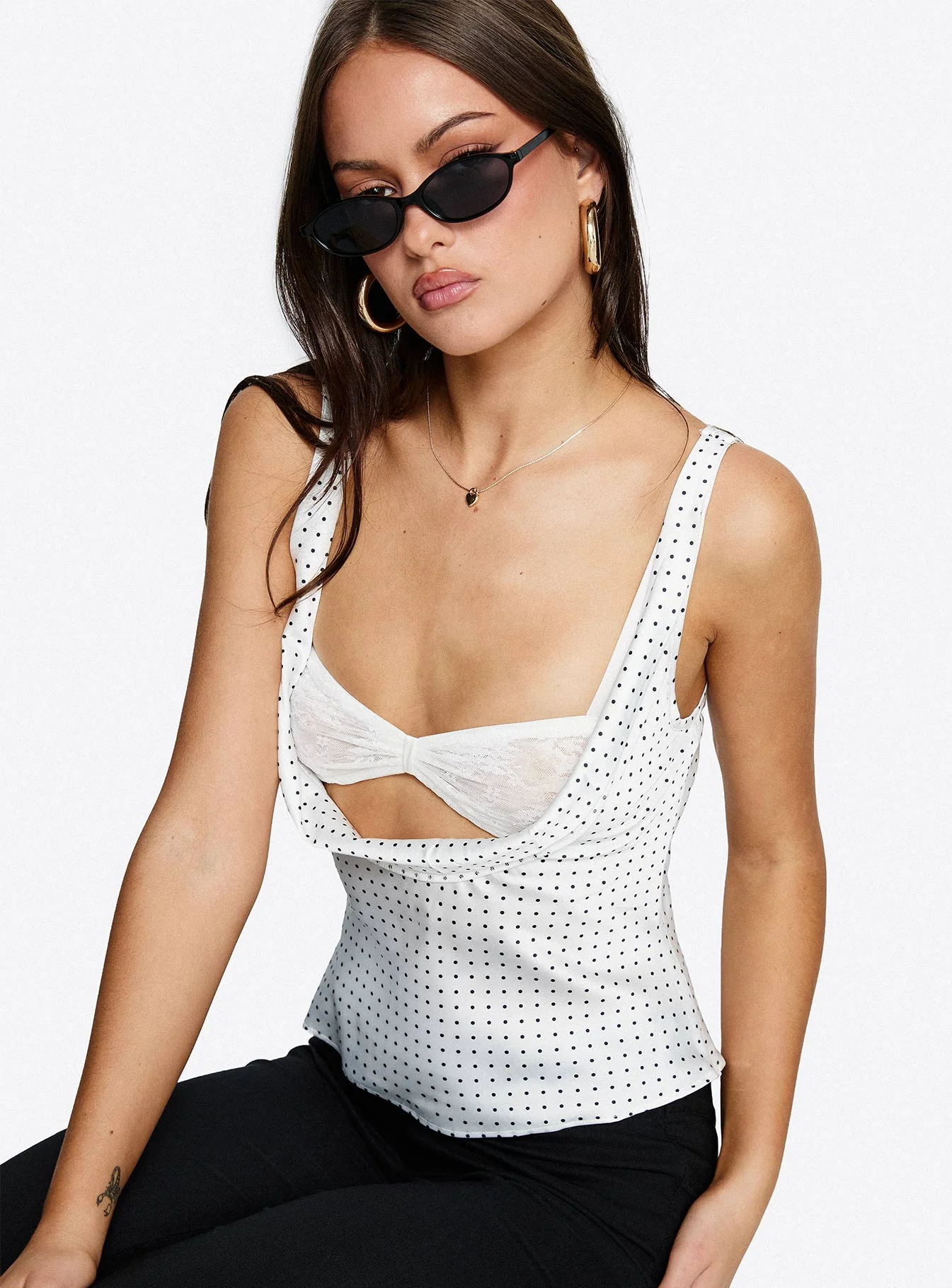 Delilah Top Porcelain Polka