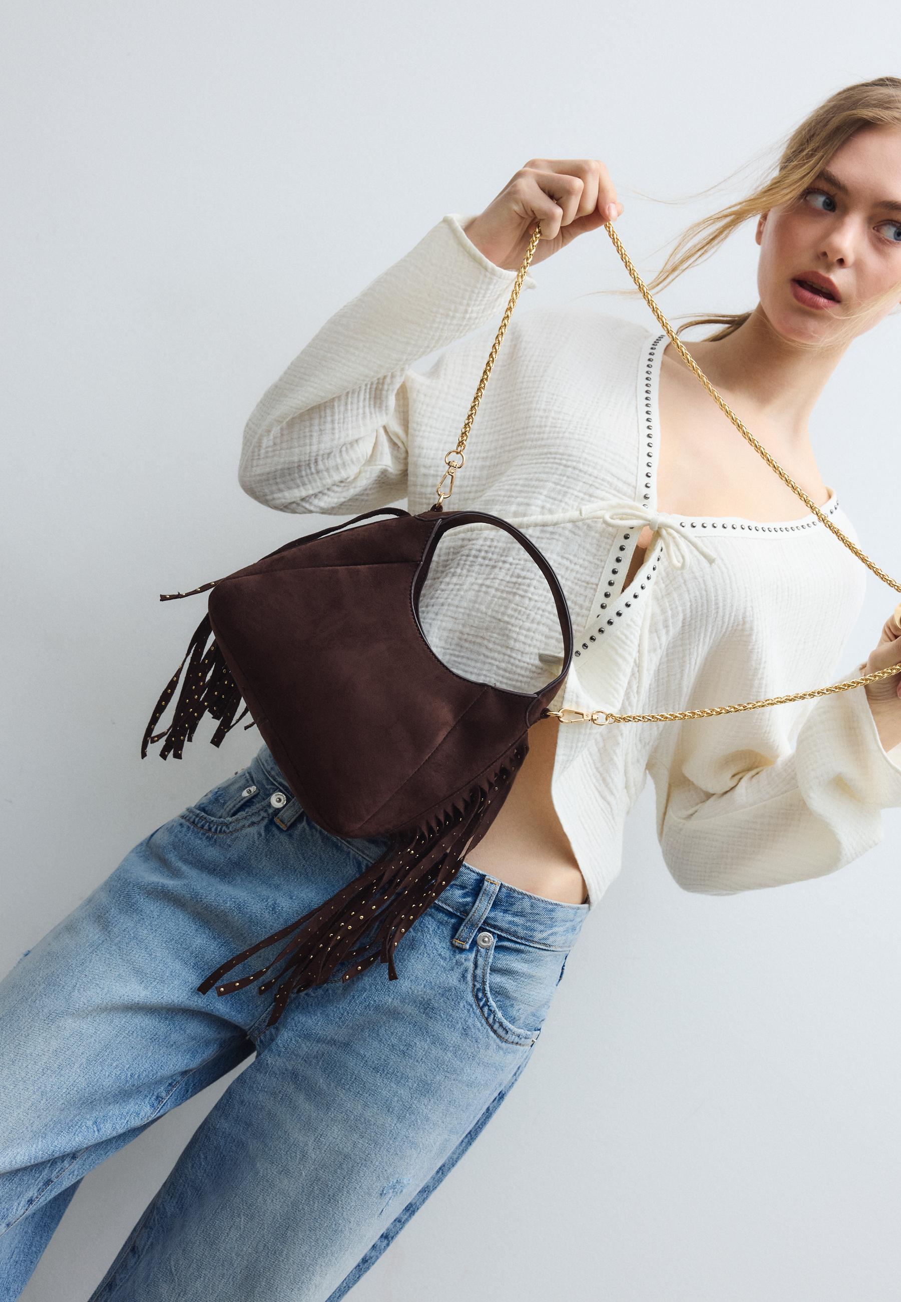 SHOULDER BAG WITH SIDE FRINGES