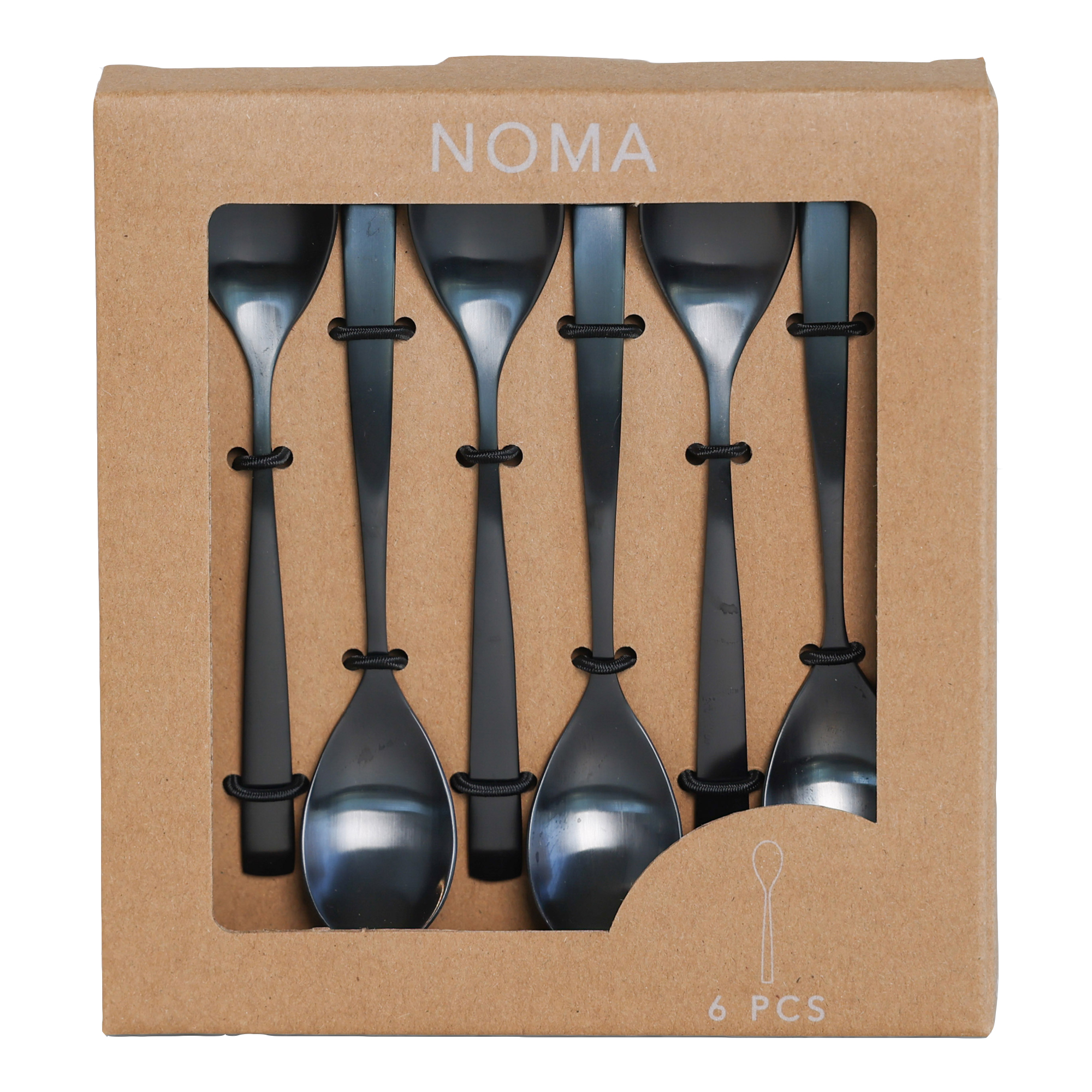 Theelepels Noma zwart - set van 6
