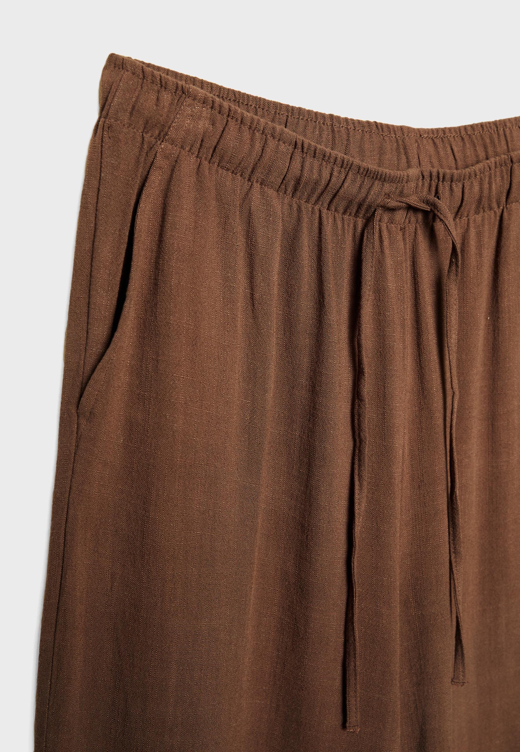 FLOWING LINEN-EFFECT TROUSERS