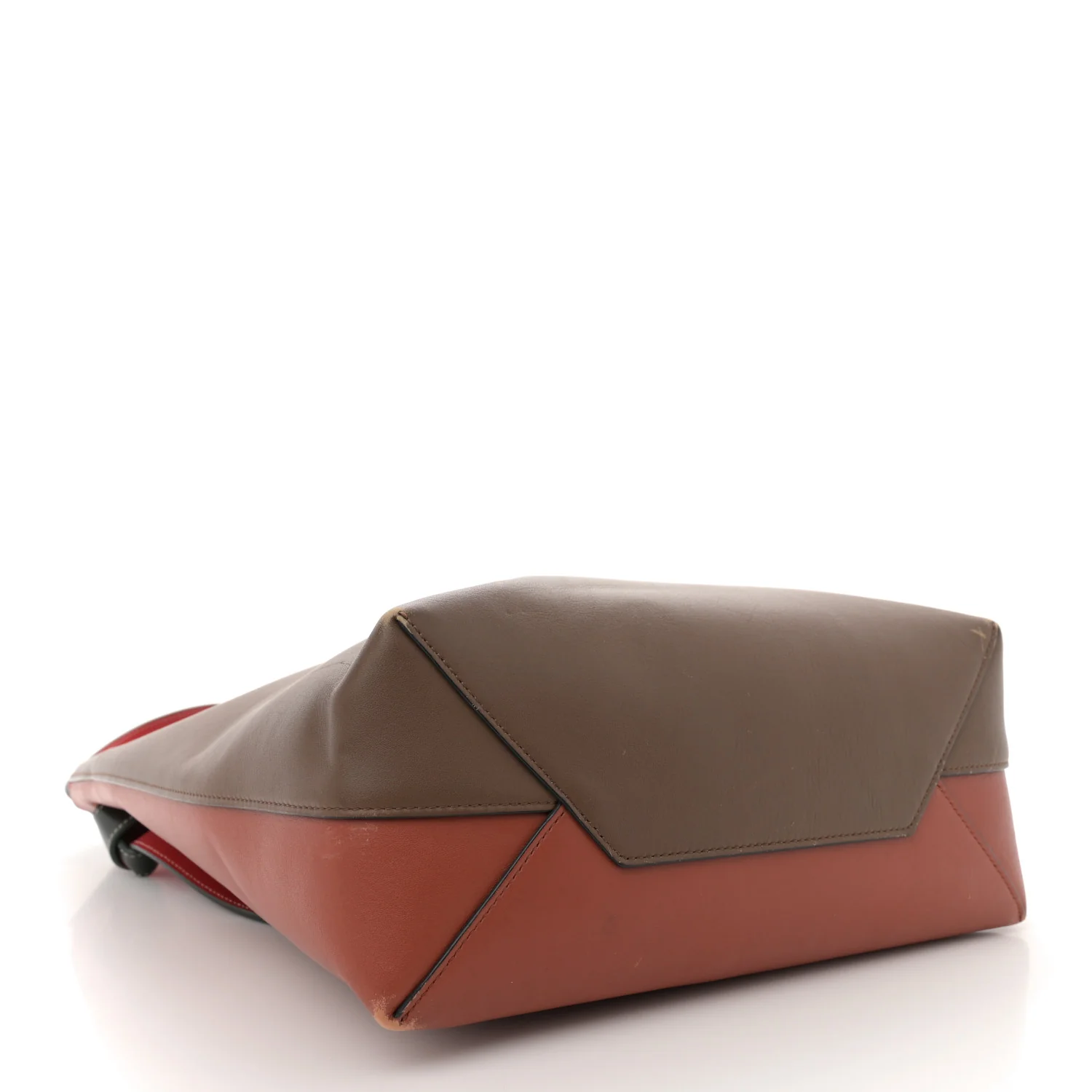 Shiny Smooth Calfskin Small Twisted Cabas Camel Brick - Top Club