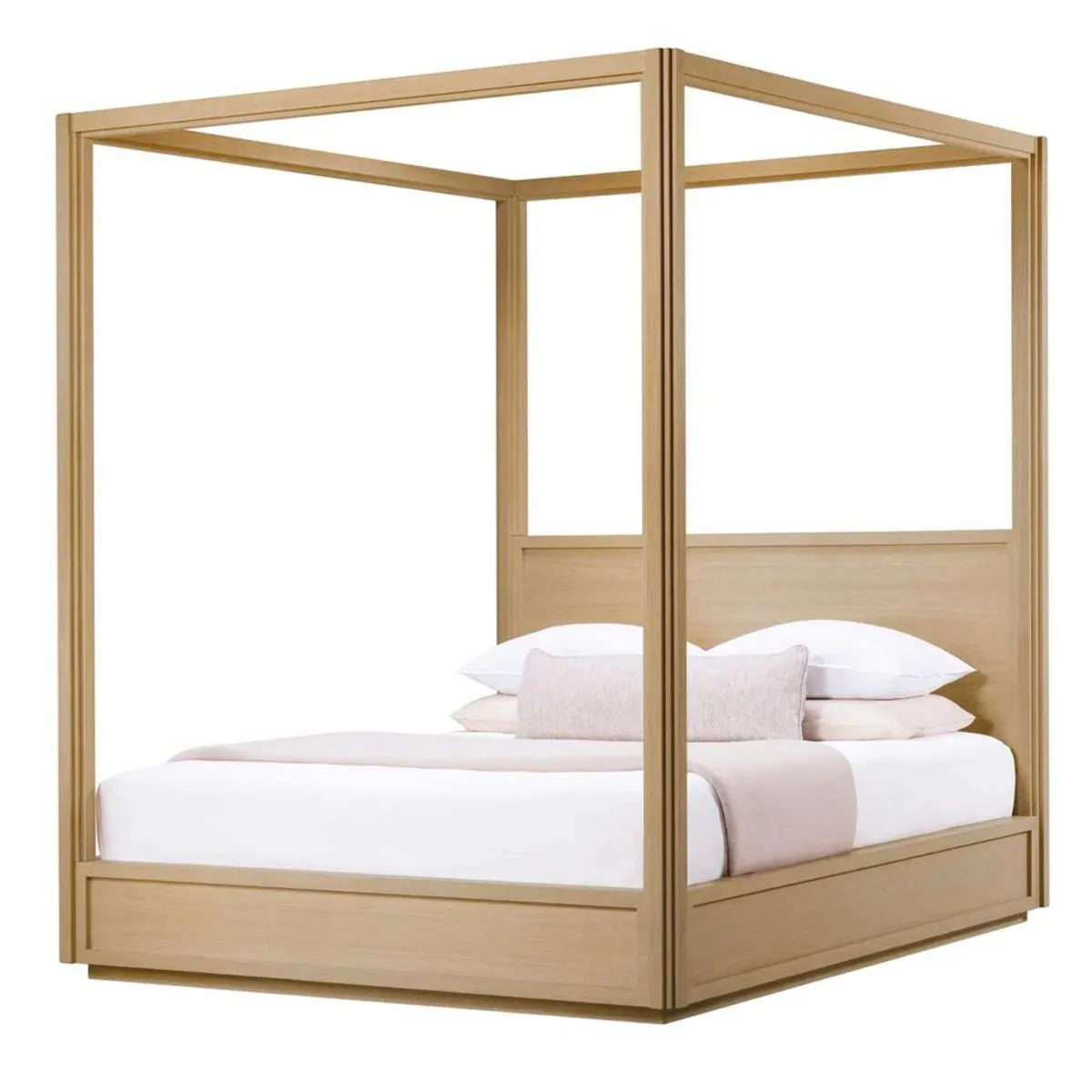Luxury four-poster bed natural colors 228.5 cm - bedroom & hotel furniture