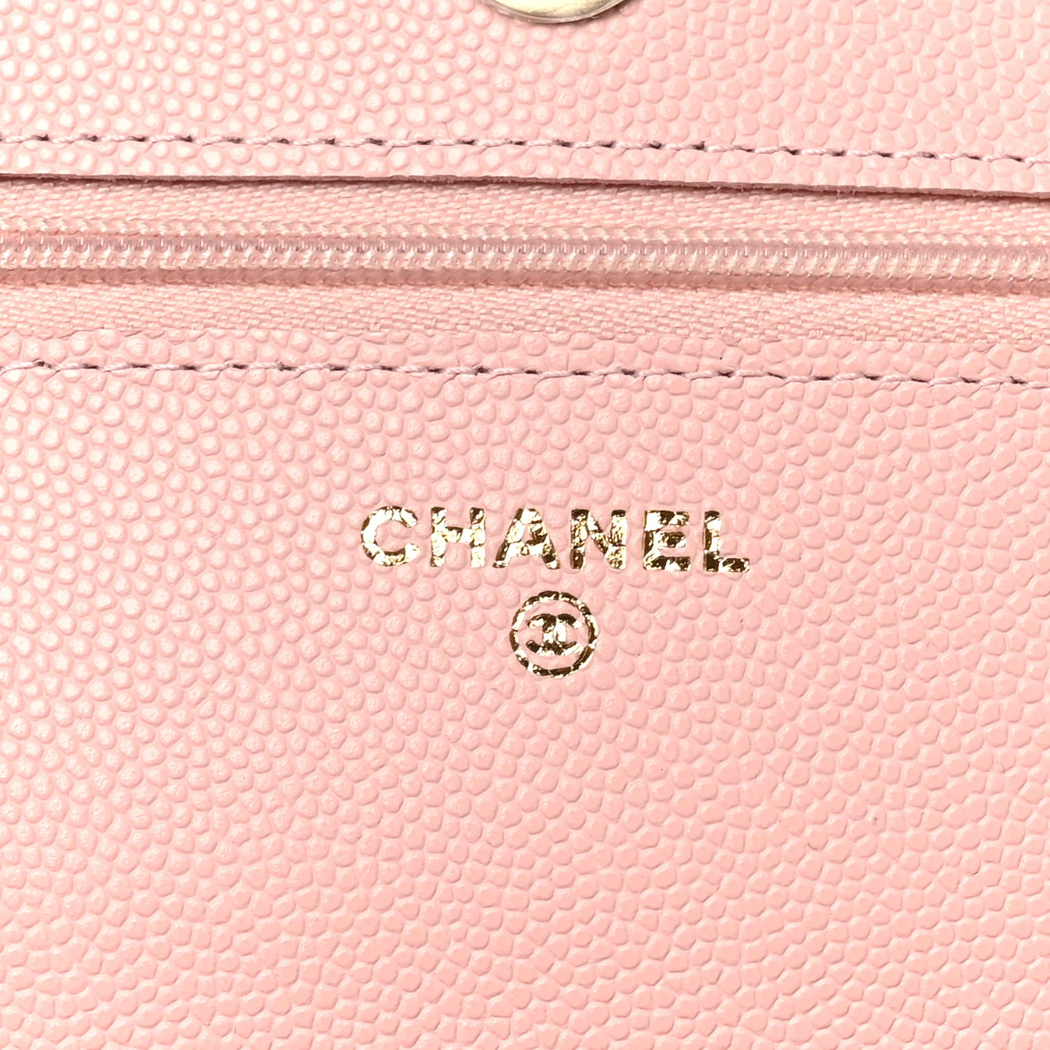 Caviar Quilted Wallet on Chain WOC Light Pink - Top Club