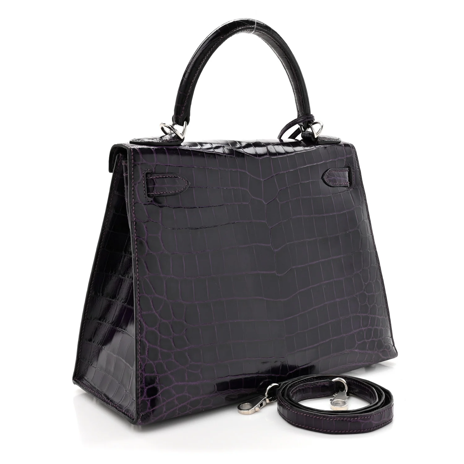 Shiny Niloticus Crocodile Kelly Sellier 28 Amethyst - Top Club
