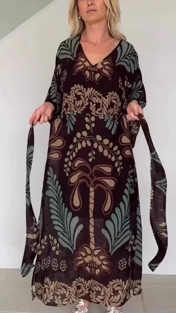 Women's Lace-up Bohemian-Style Chiffon Dress - Nordfashionstorm - Women's Clothing, Fashion for You - Nordfashionstorm.com