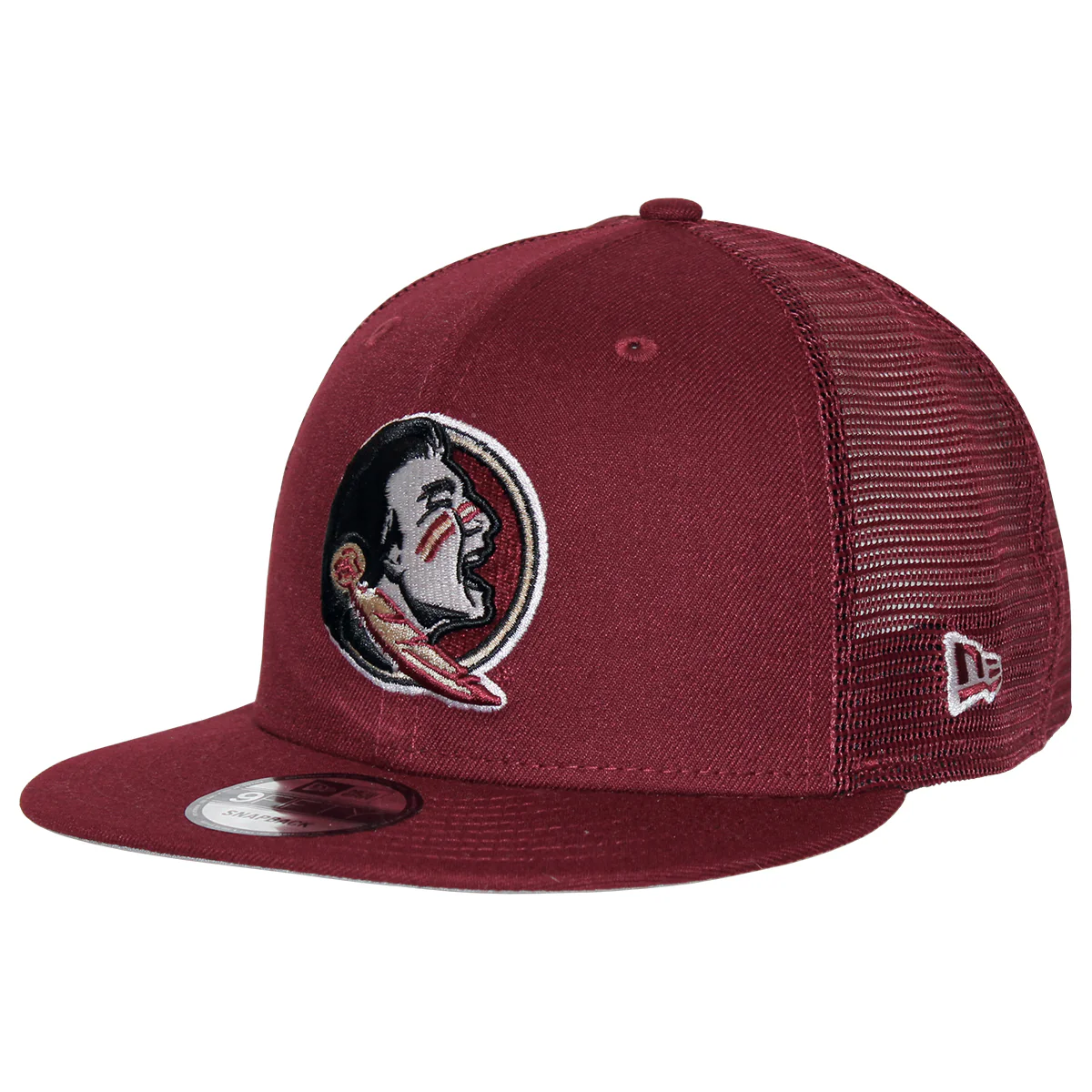 New Era Seminole Logo 9Fifty Flat Bill Snap Back Trucker - Garnet - MoB Apparel