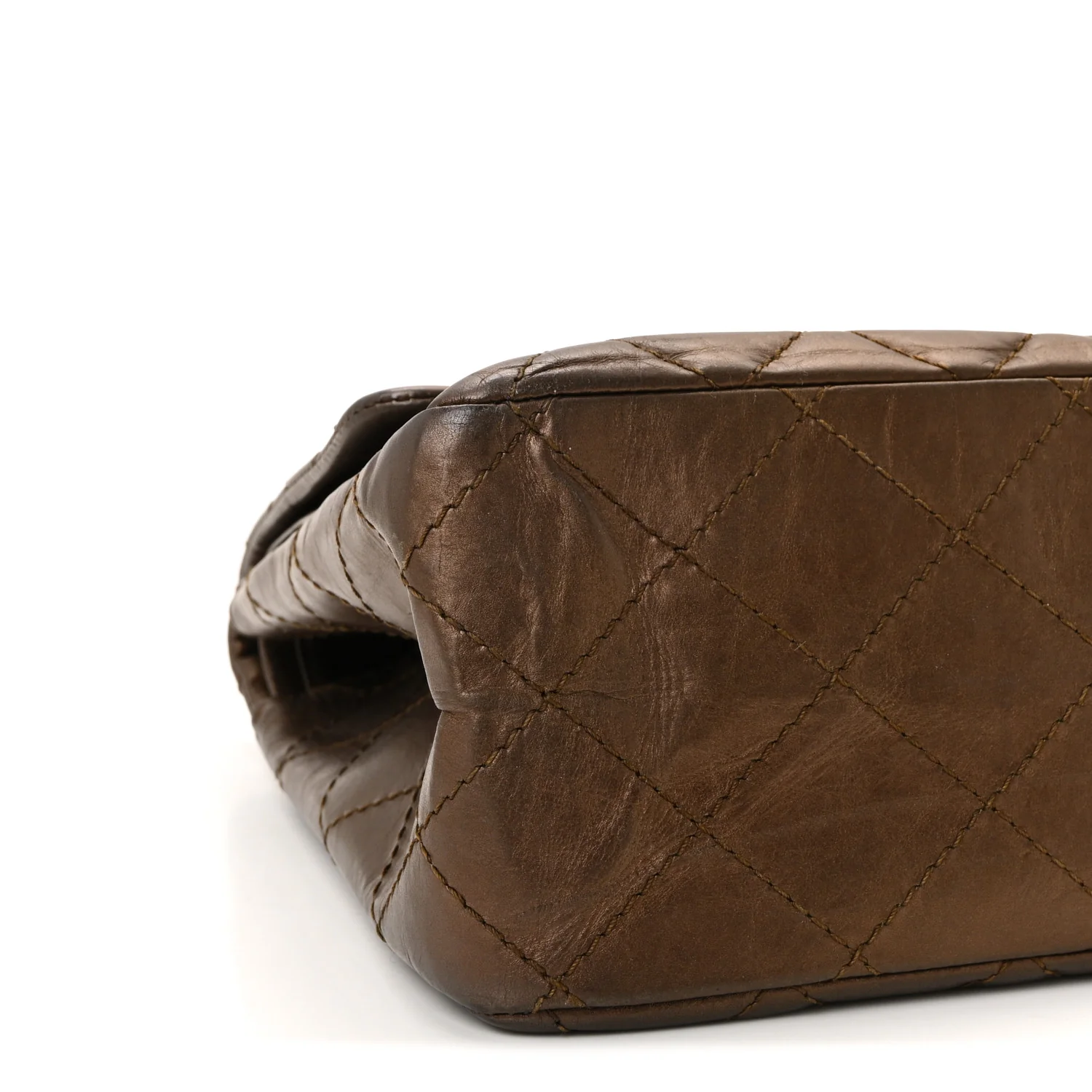 Metallic Aged Calfskin Quilted 2.55 Reissue 227 Flap Bronze - Top Club