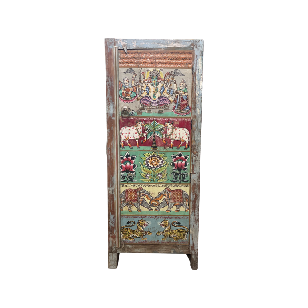 Wandkast Ganesh beschilderd Kast 1Dr Ganesh beschilderd 186-36-75